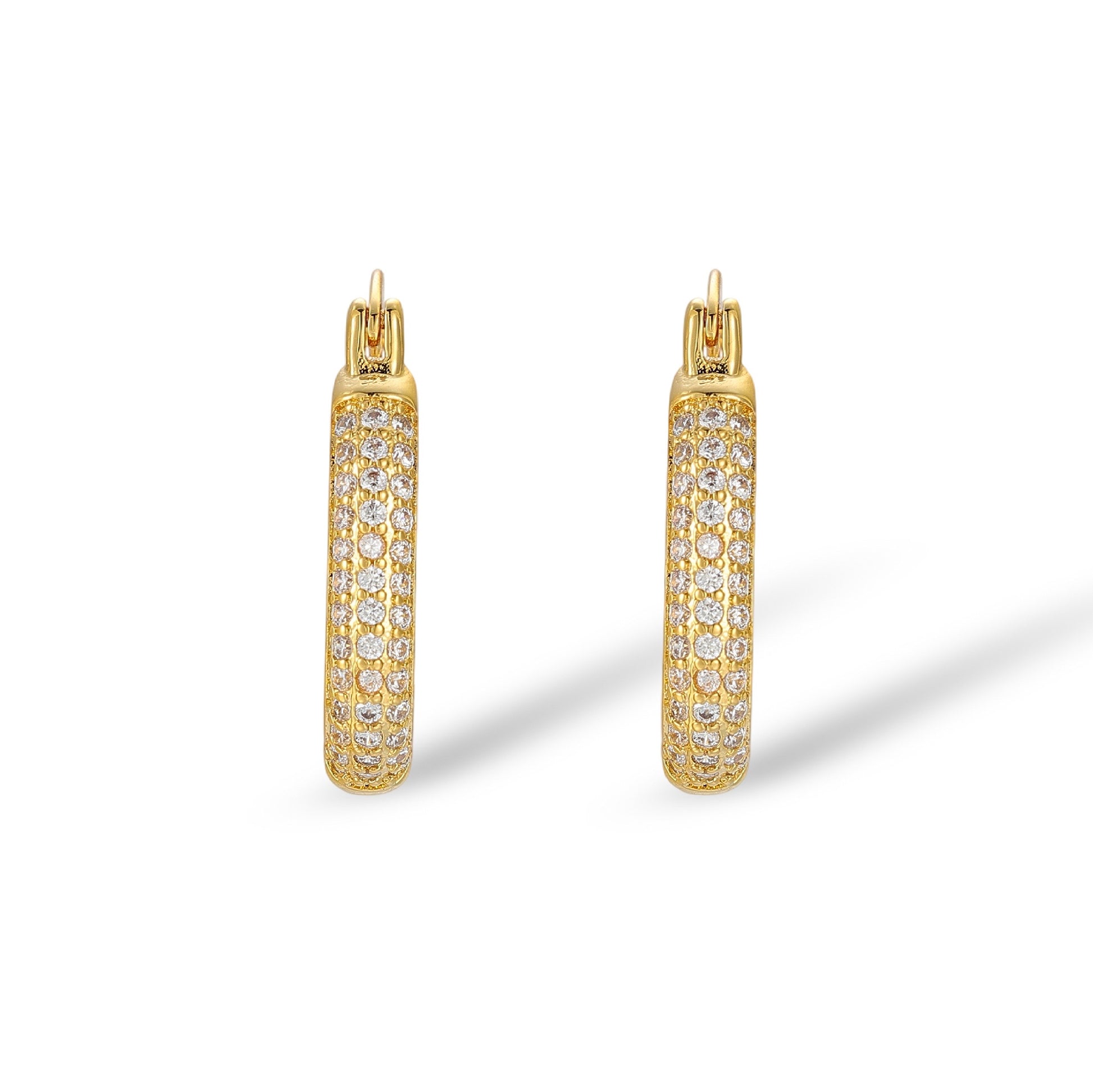 Jette 14K Gold Pavé Oval Earrings