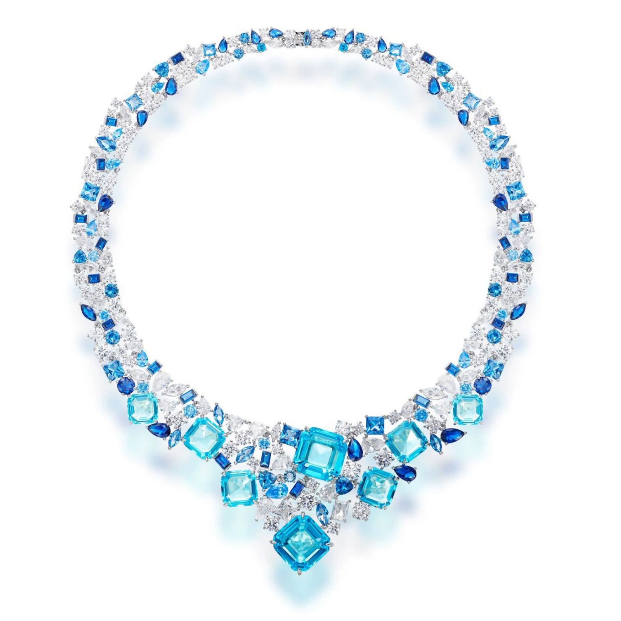 Joliette Blue Geometric Necklace