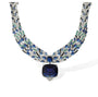 Jorina Navy Blue Cushion Earrings & Necklace