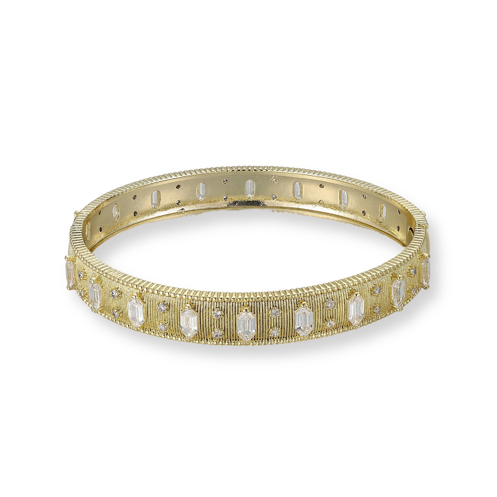 Jouvence 14K Gold Hexagonal Bangle