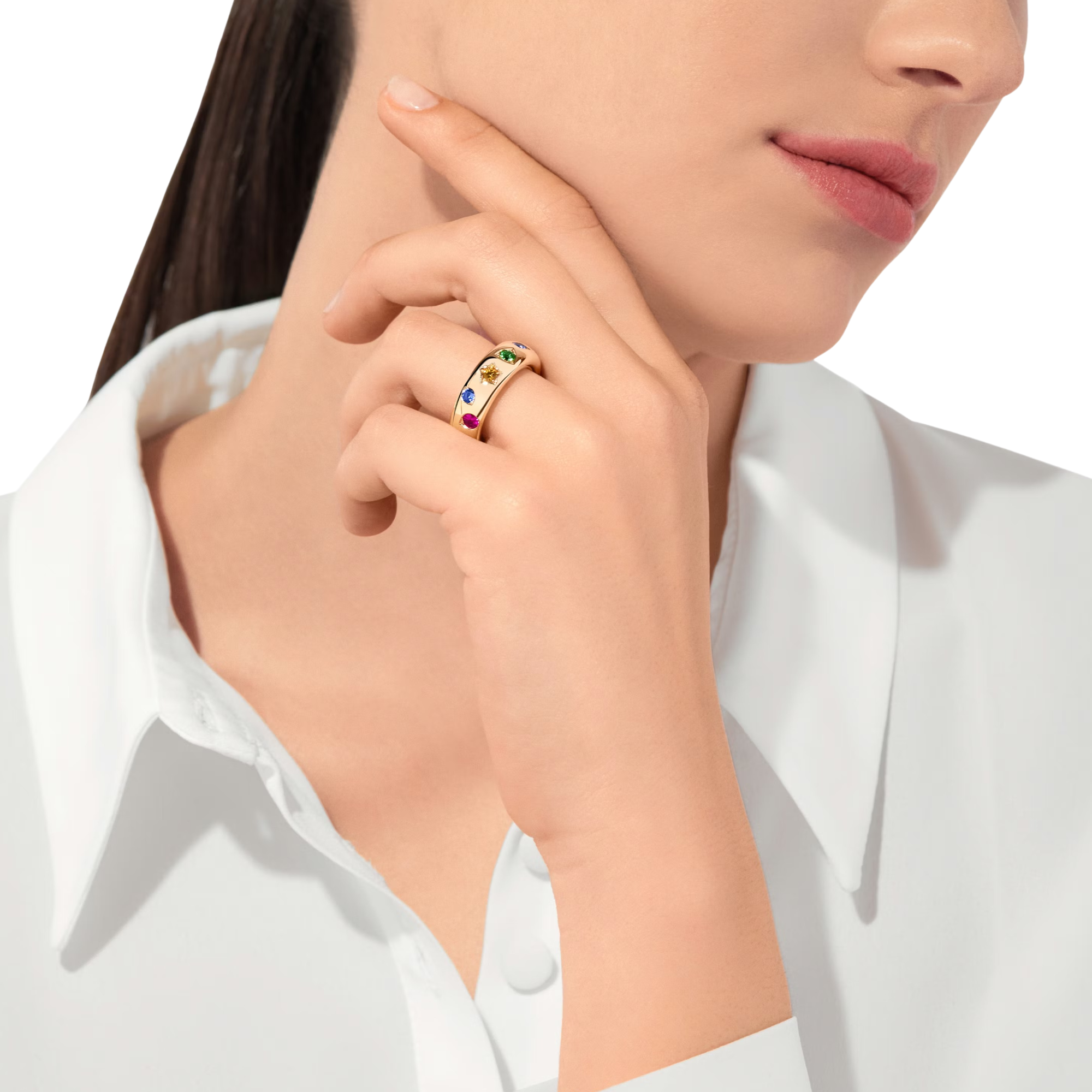 Julie Muticolor Slim Round Ring