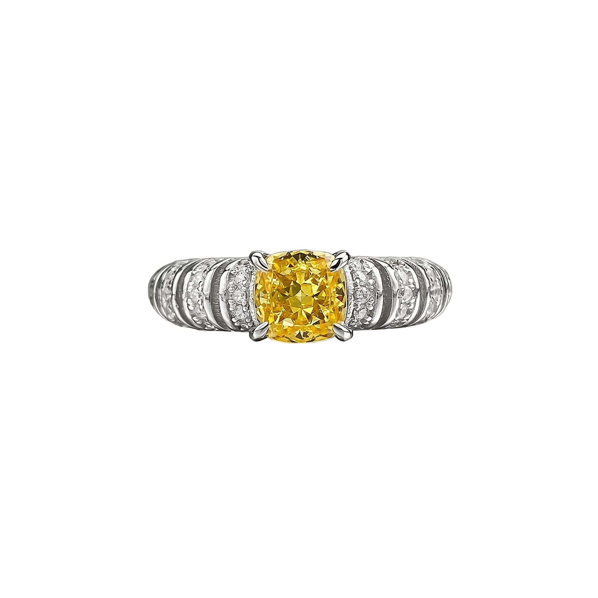 Junie Yellow Square Ring