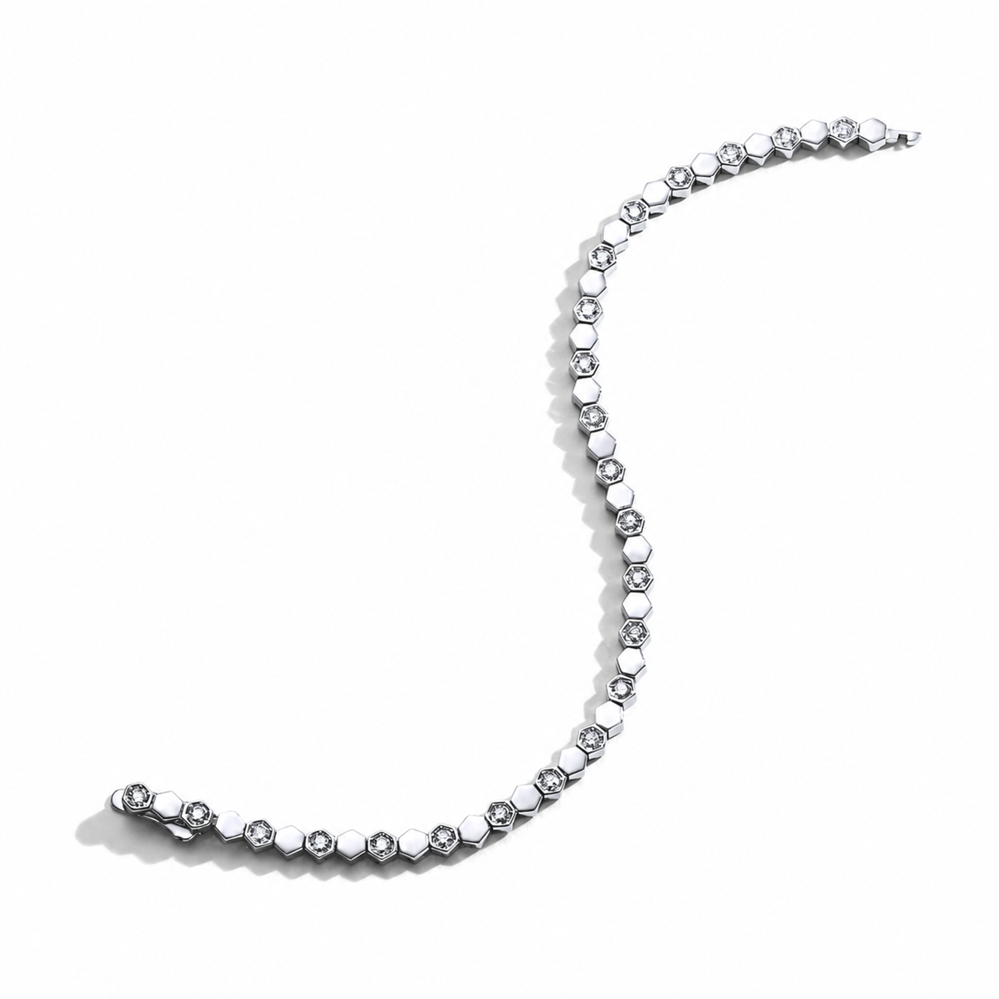 Justina 14K Gold Hexagonal Moissanite Tennis Bracelet