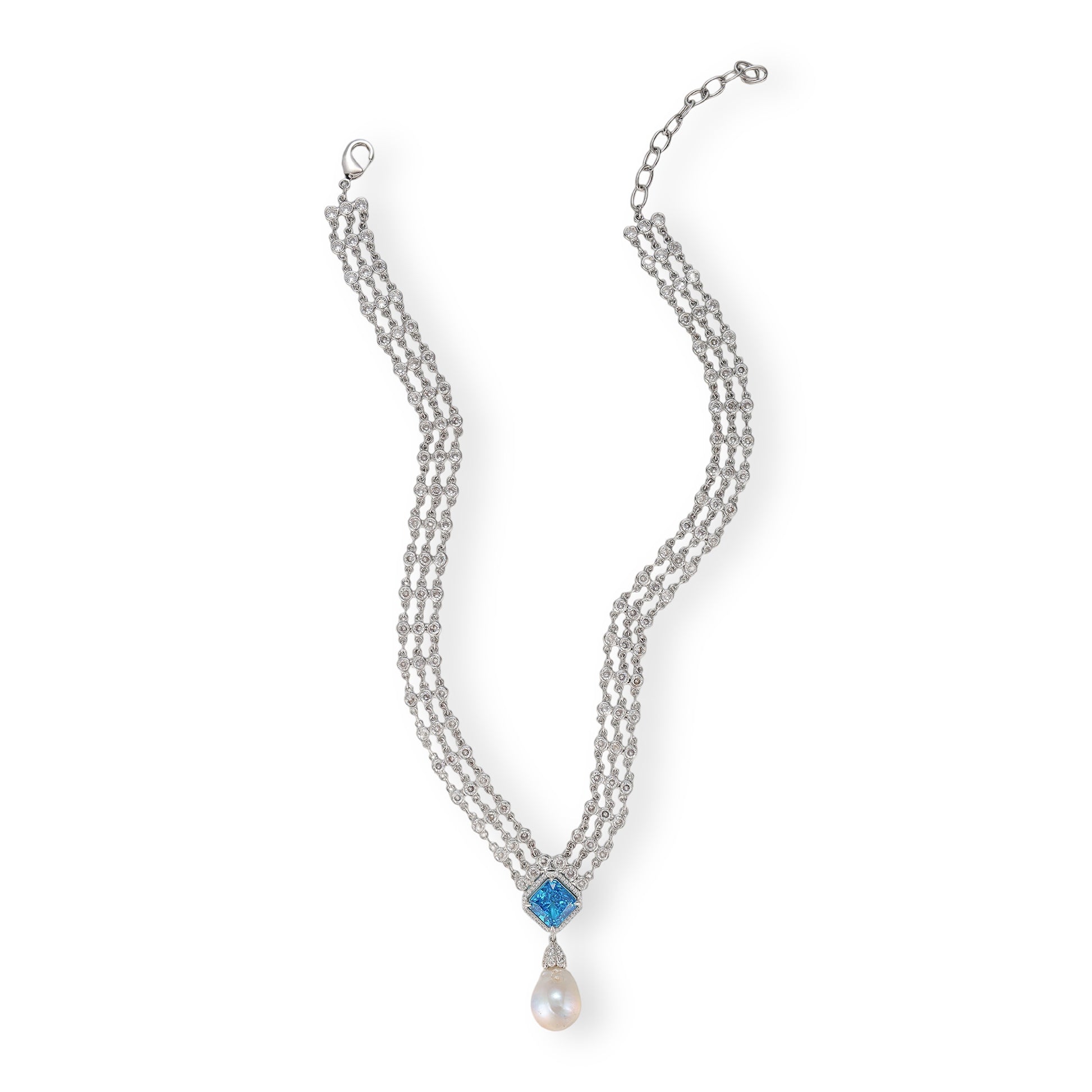 Kaja Blue Square Baroque Pearl Necklace