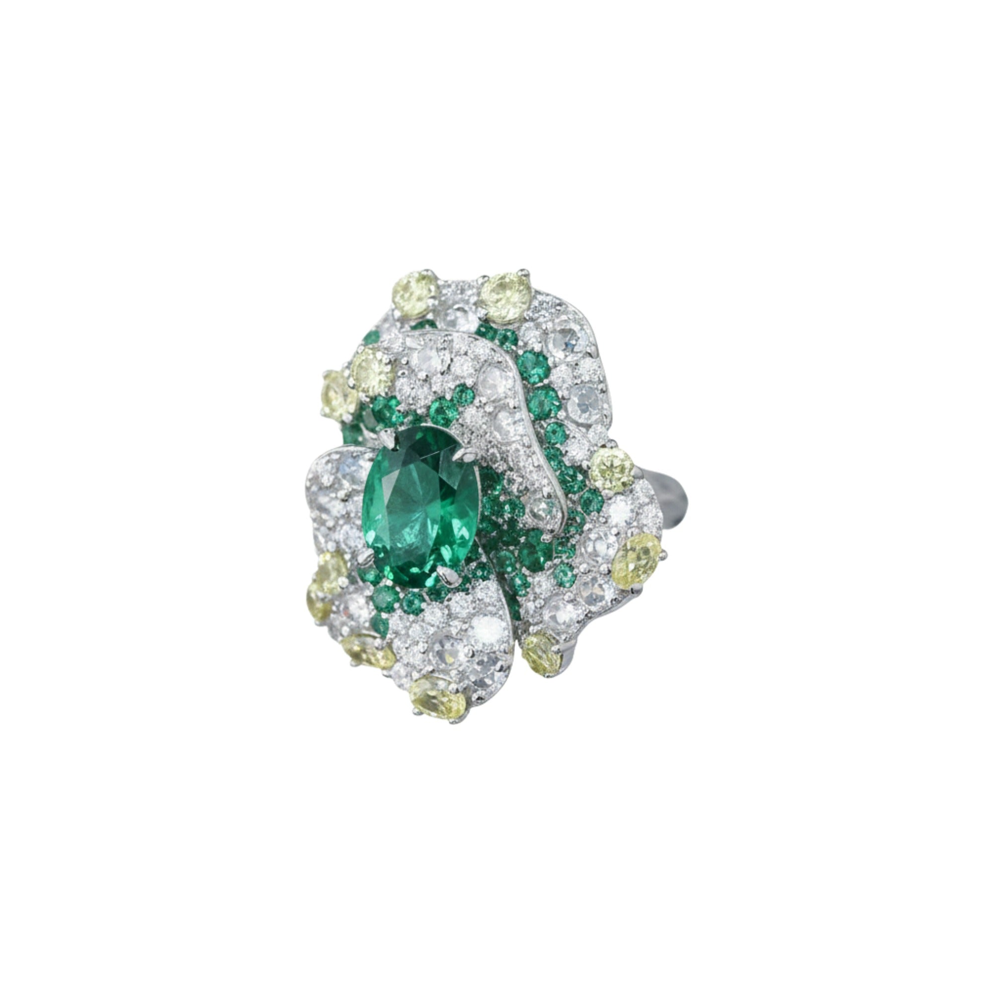 Kallista Green Floral Ring