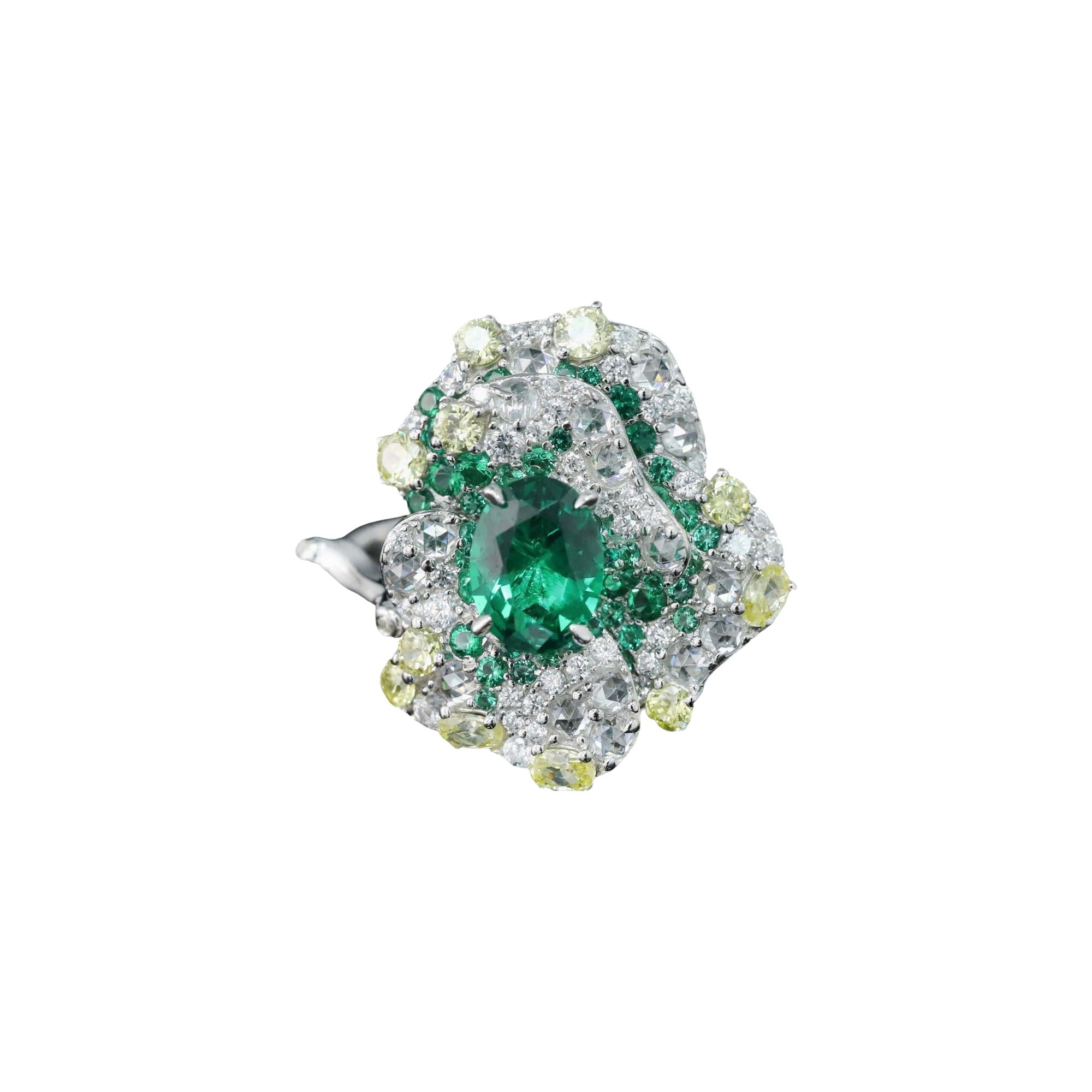 Kallista Green Floral Ring