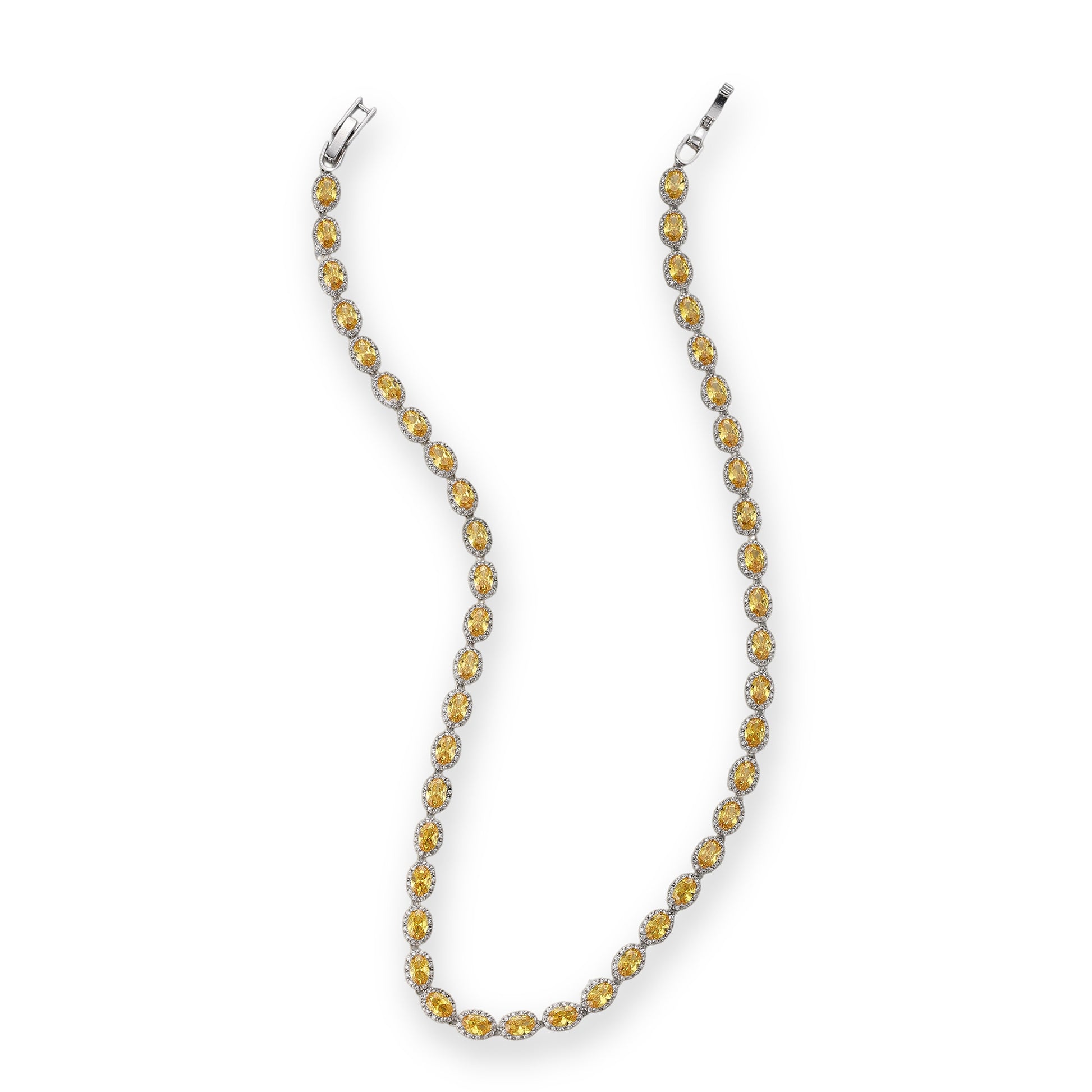 Katarina Yellow Oval Tennis Necklace