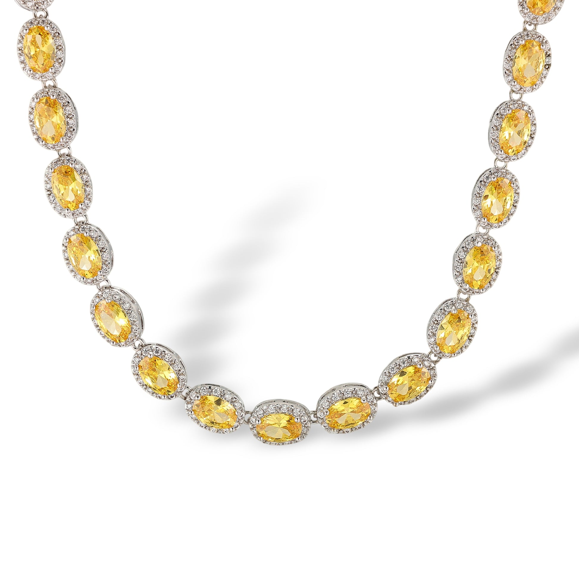 Katarina Yellow Oval Tennis Necklace