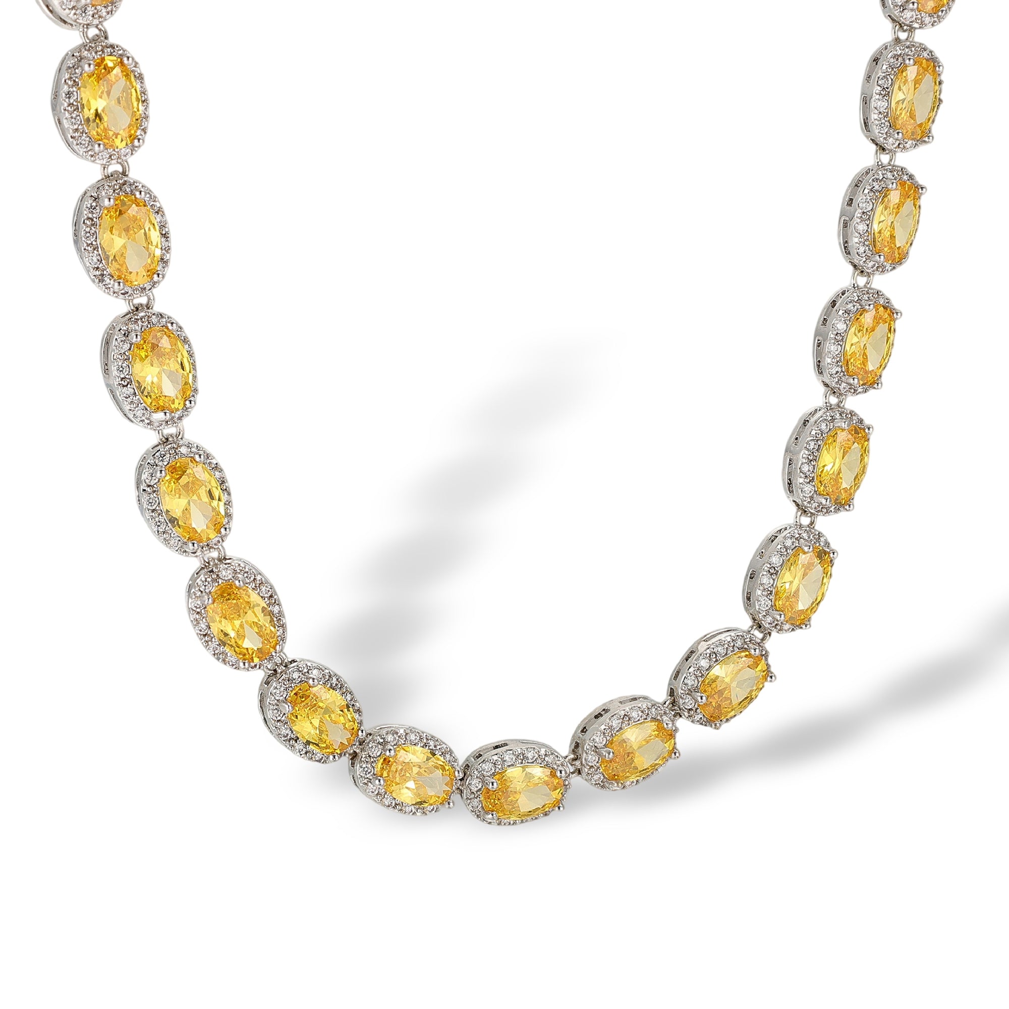 Katarina Yellow Oval Tennis Necklace
