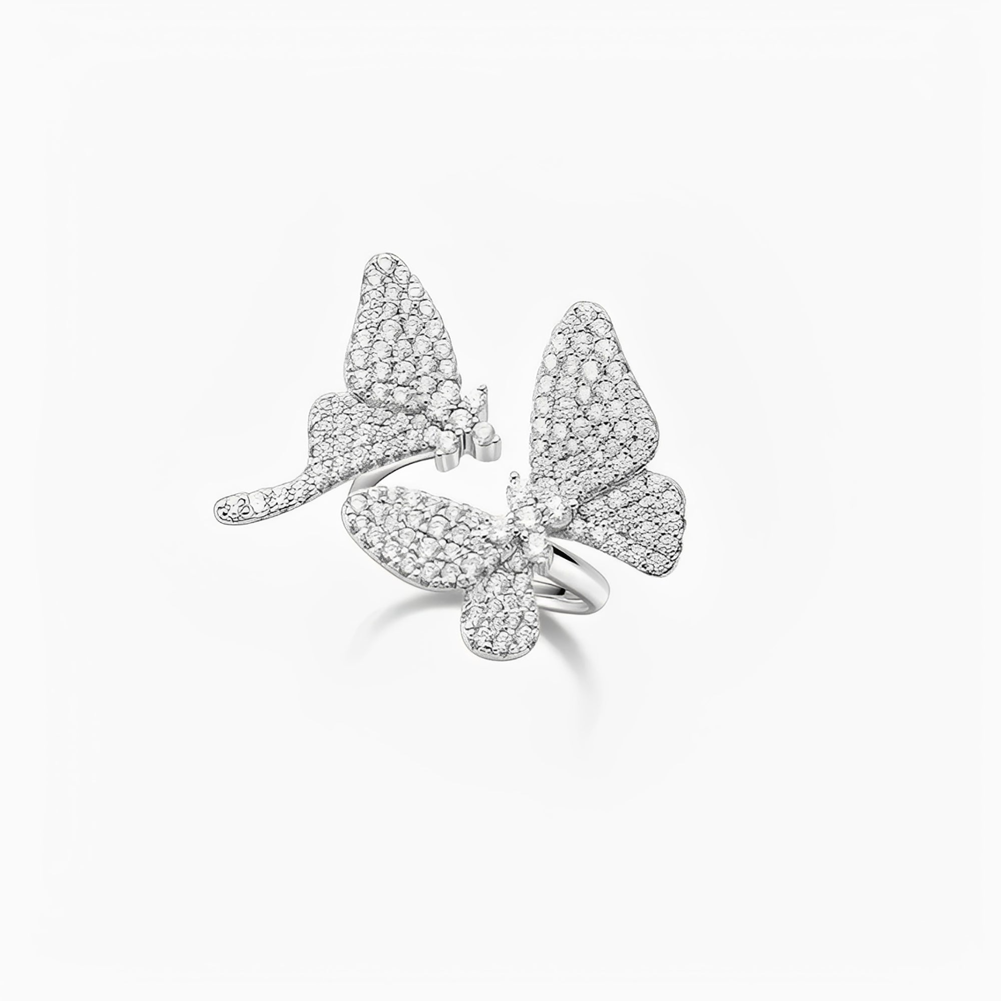 Kathrin White Butterfly Open Ring