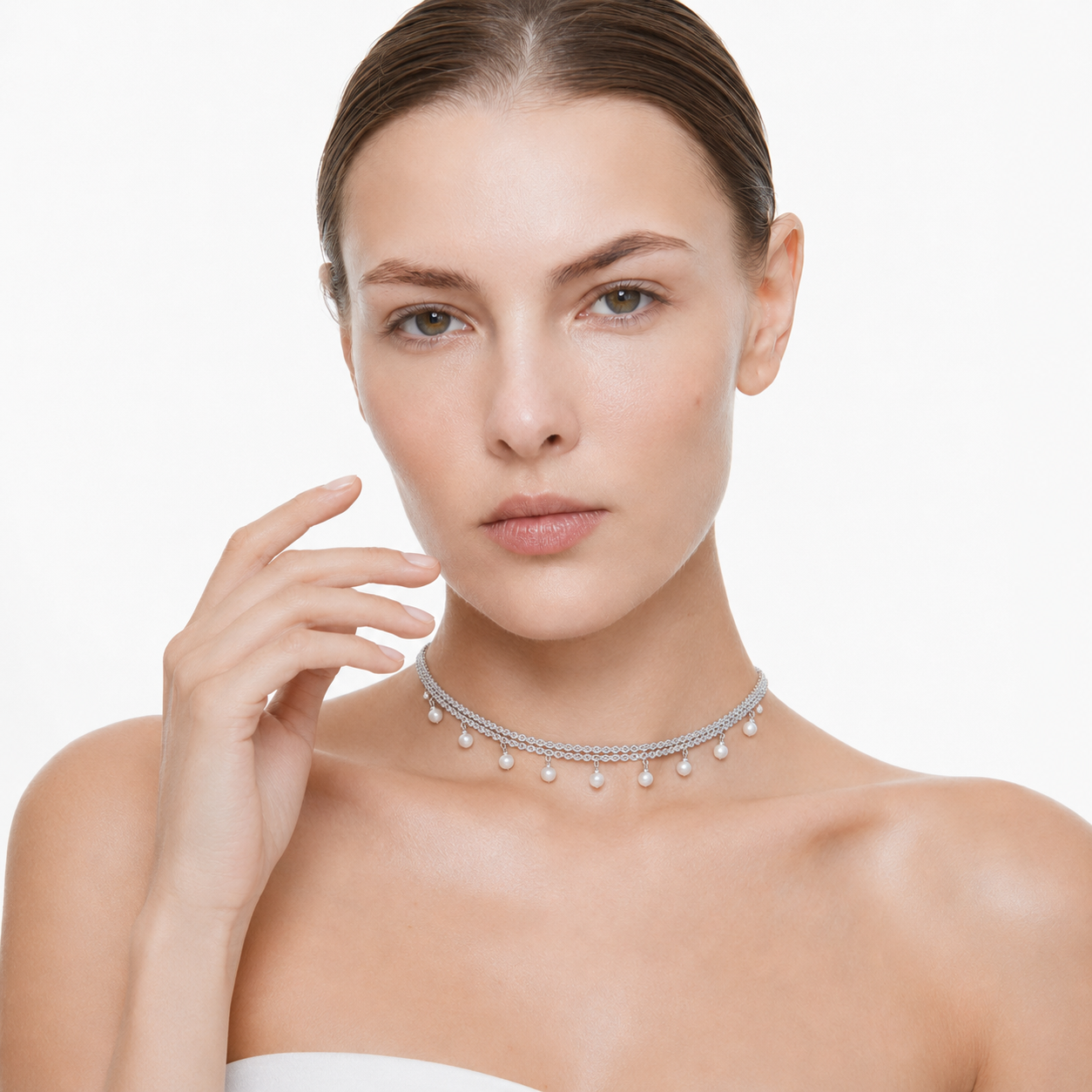 Katja Silver Pearl Necklace