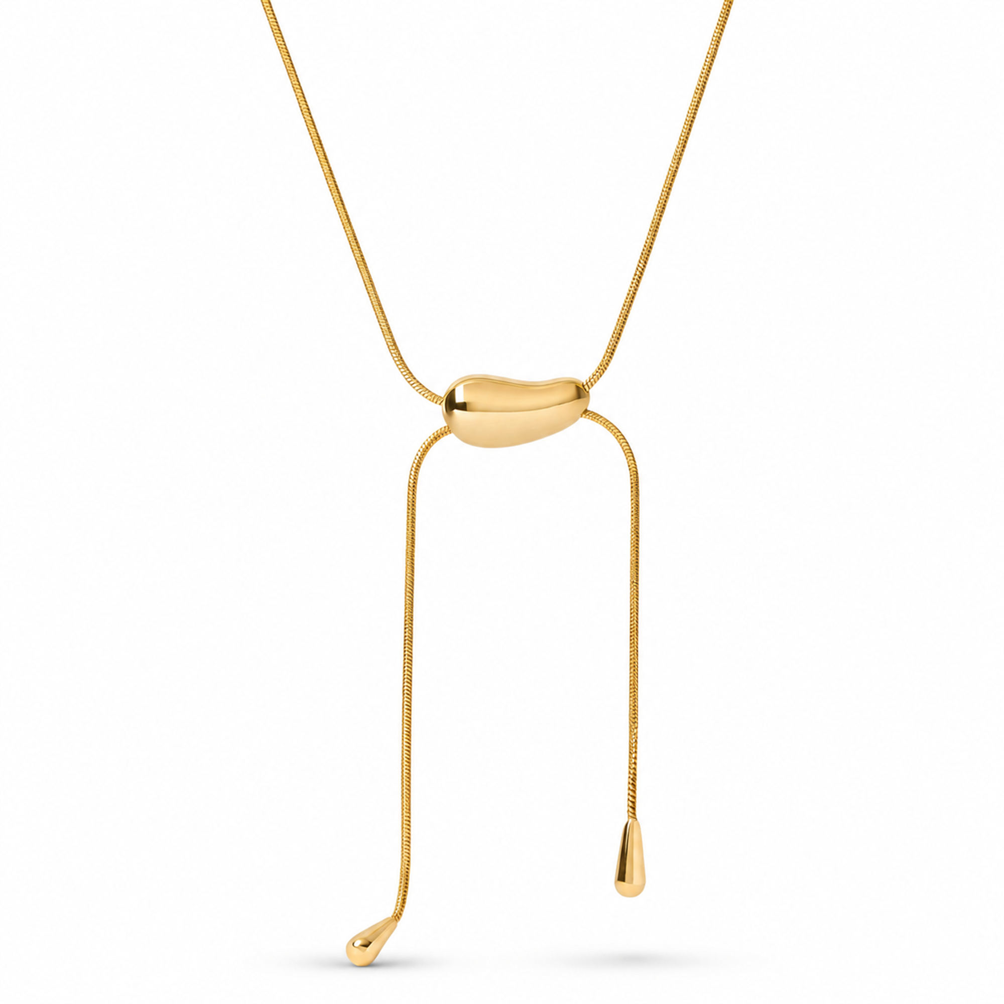 Kattrin 14K Gold Bean Teardrop Necklace