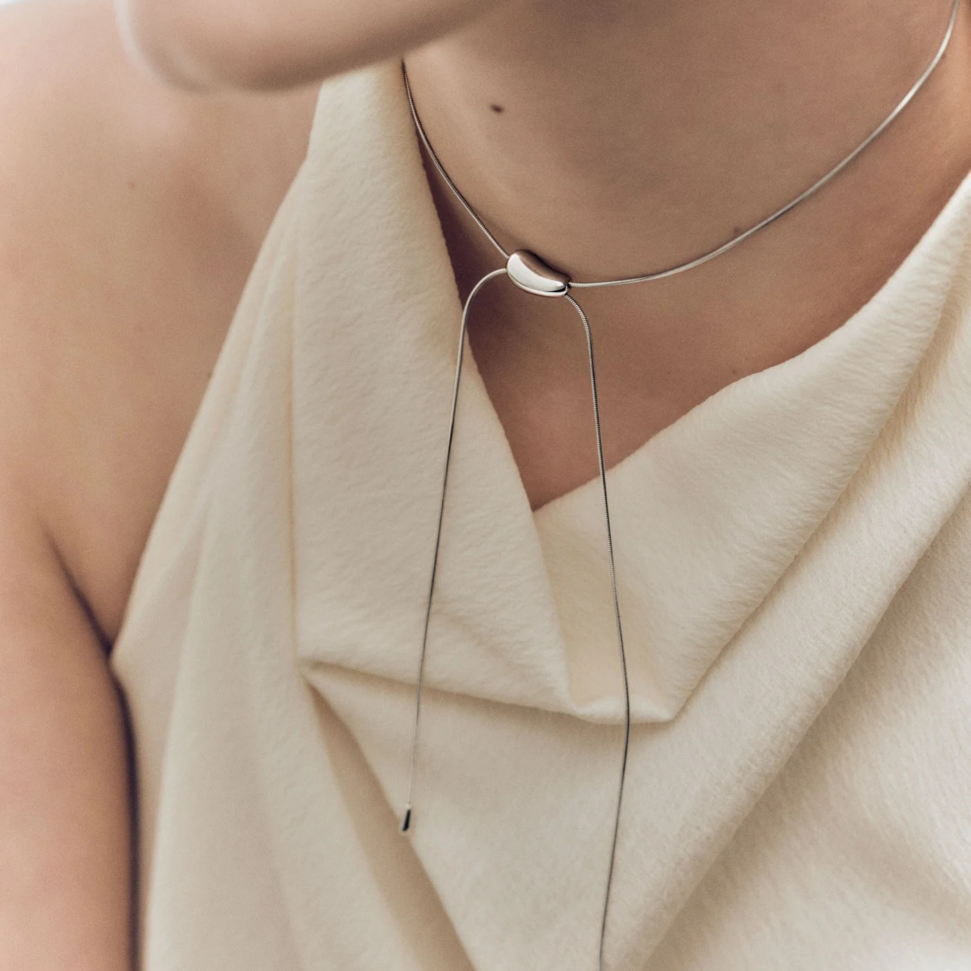 Kattrin 14K Gold Bean Teardrop Necklace