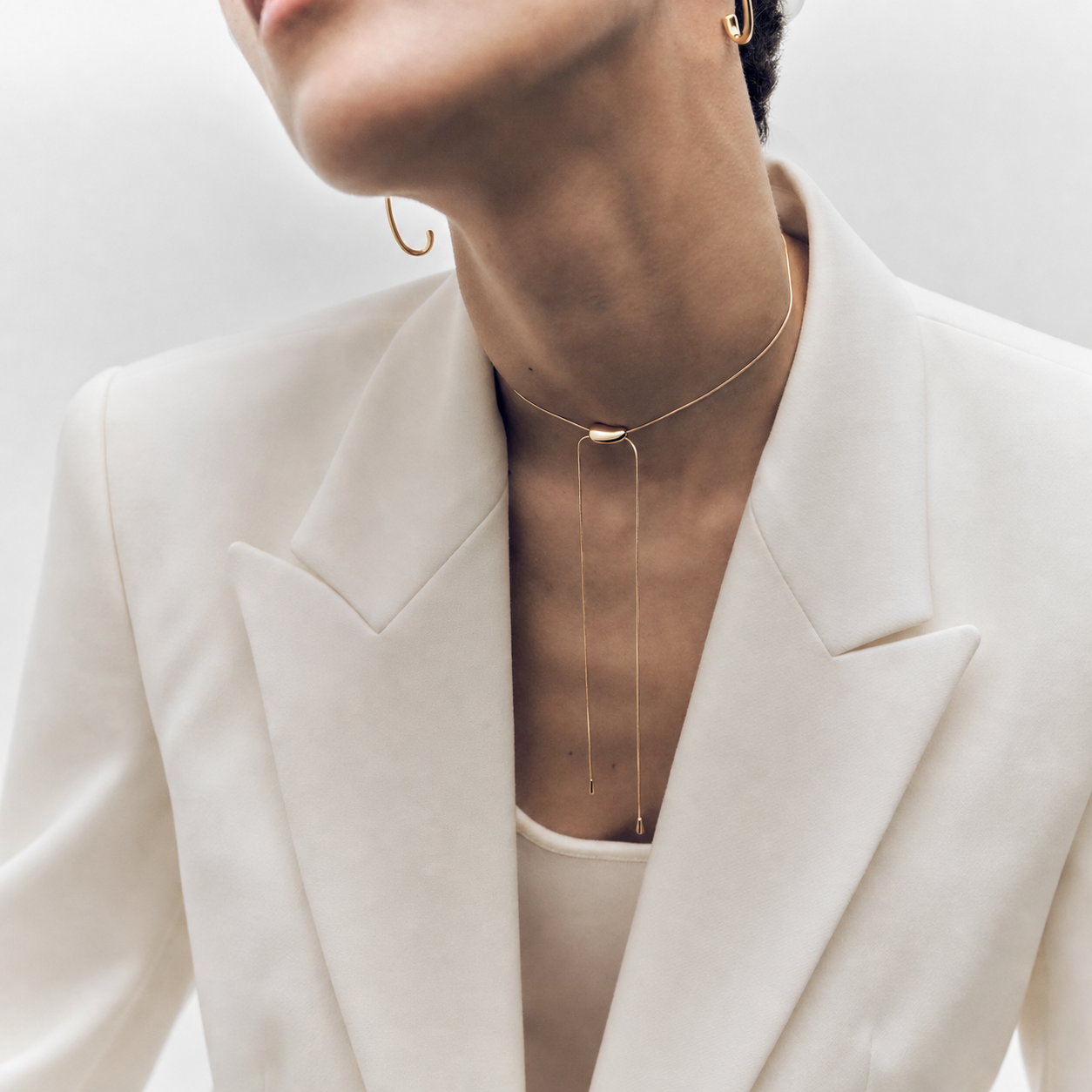 Kattrin 14K Gold Bean Teardrop Necklace