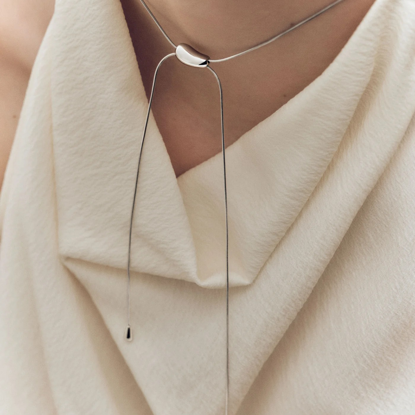Kattrin 14K Gold Bean Teardrop Necklace