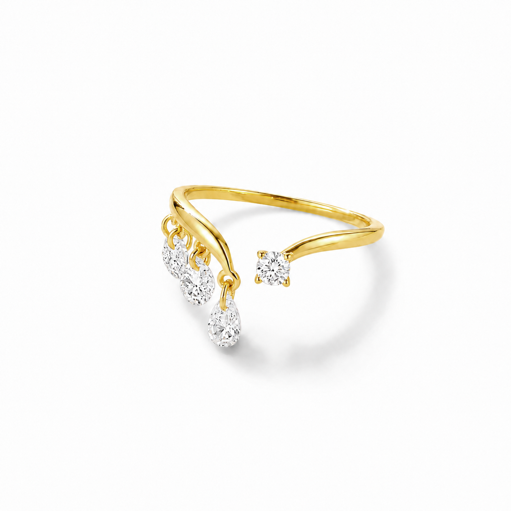 Katya 18K Gold Round Teardrop Open Ring