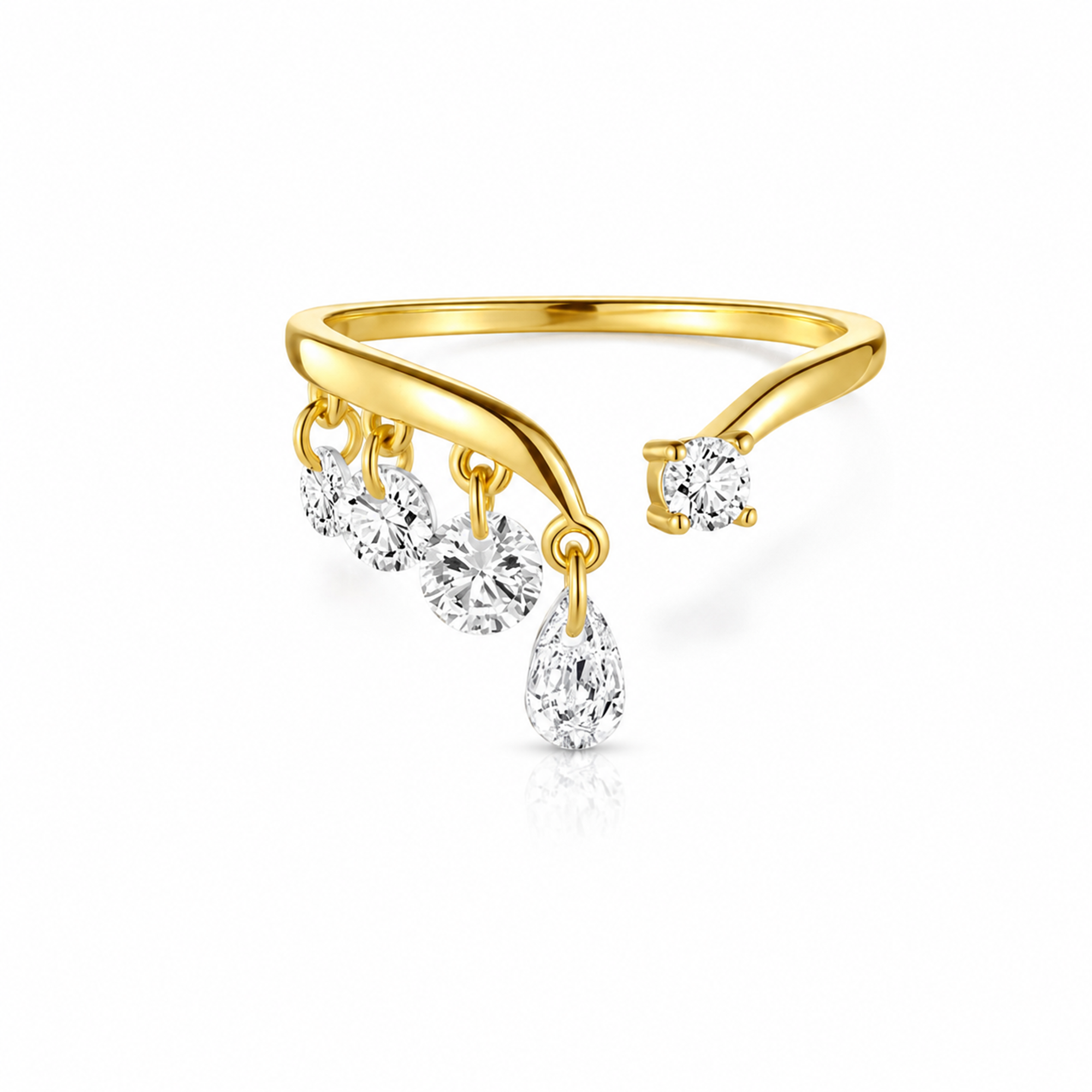 Katya 18K Gold Round Teardrop Open Ring