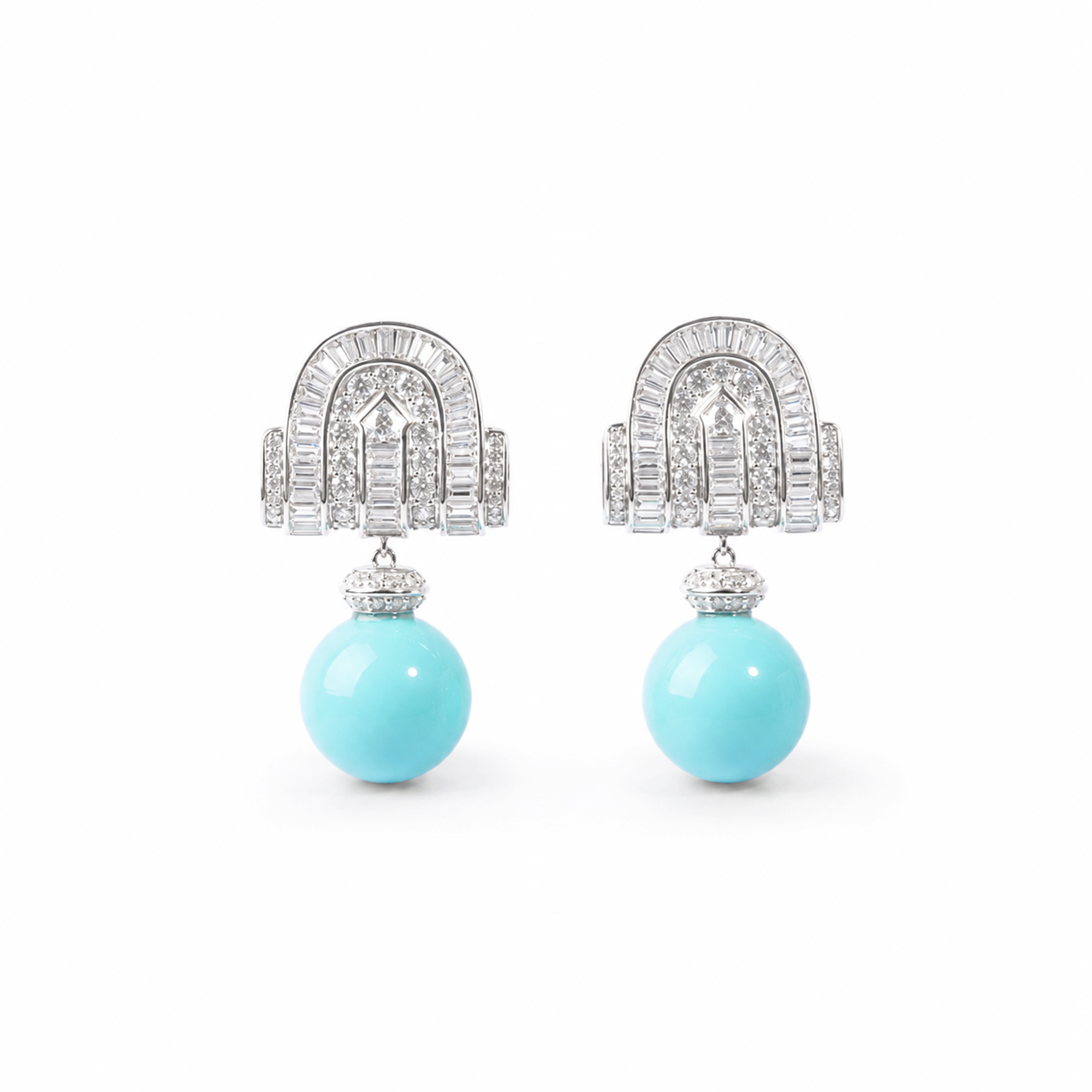 Kenzie Turquoise Shield Drop Earrings