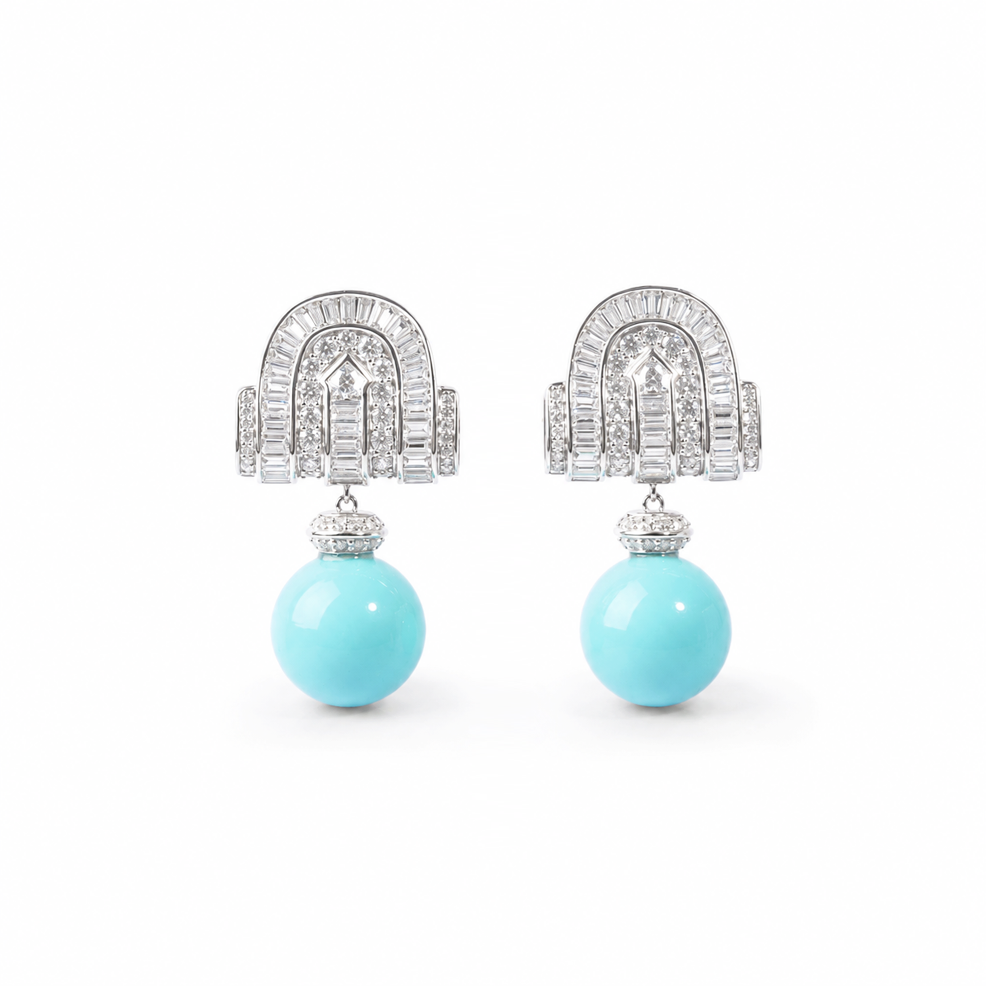 Kenzie Turquoise Shield Drop Earrings
