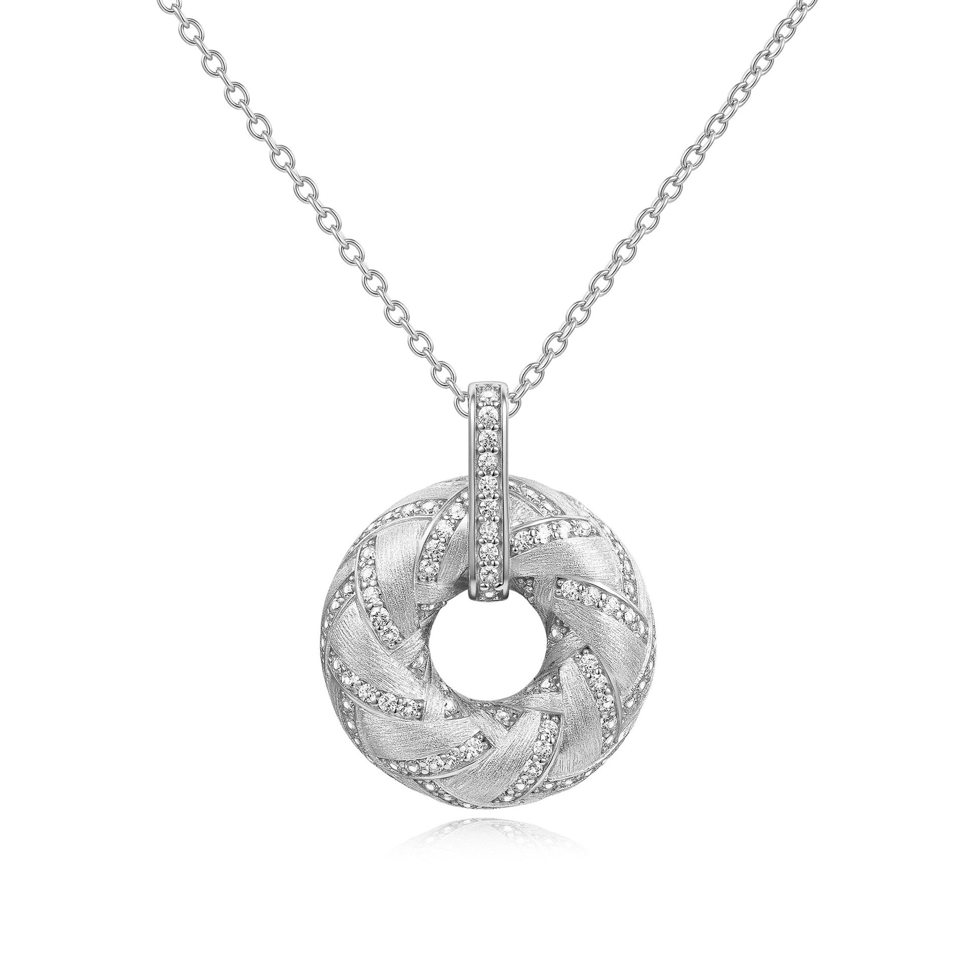 Kläre 14K Gold Hollow Circular Moissanite Necklace