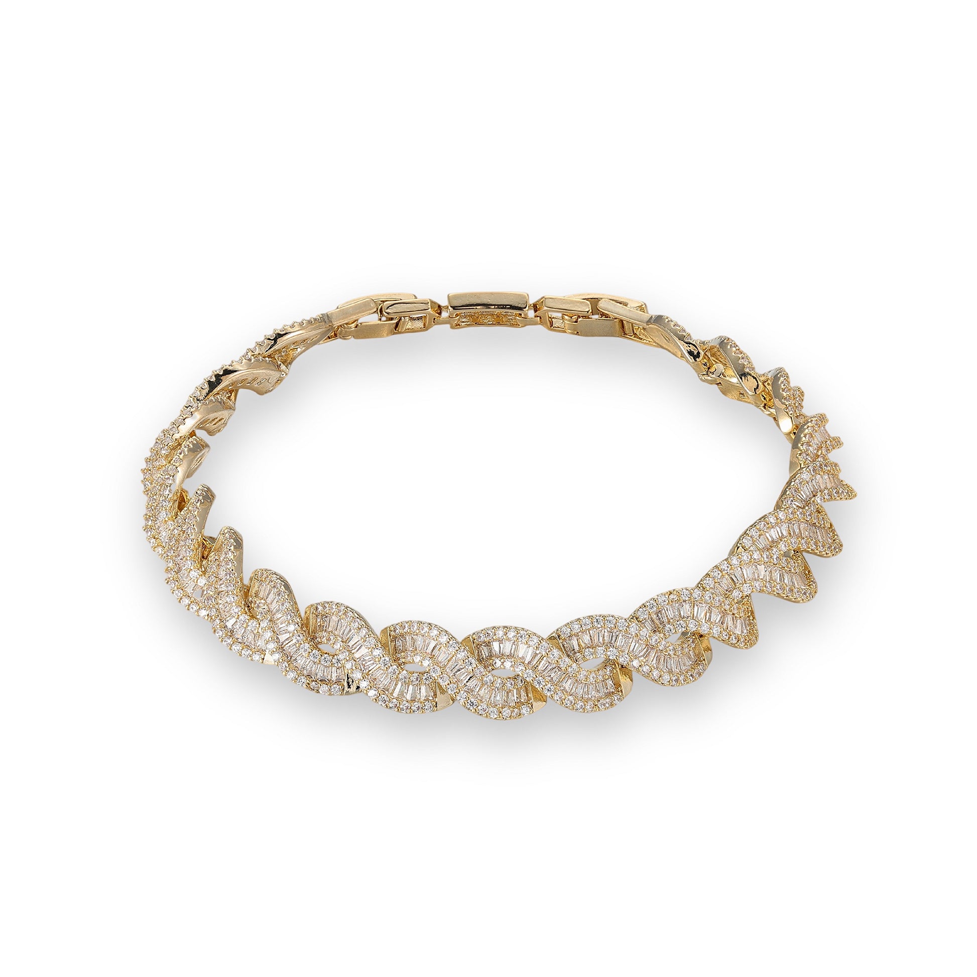 Klarissa 14K Gold Interlocking Wave Bracelet