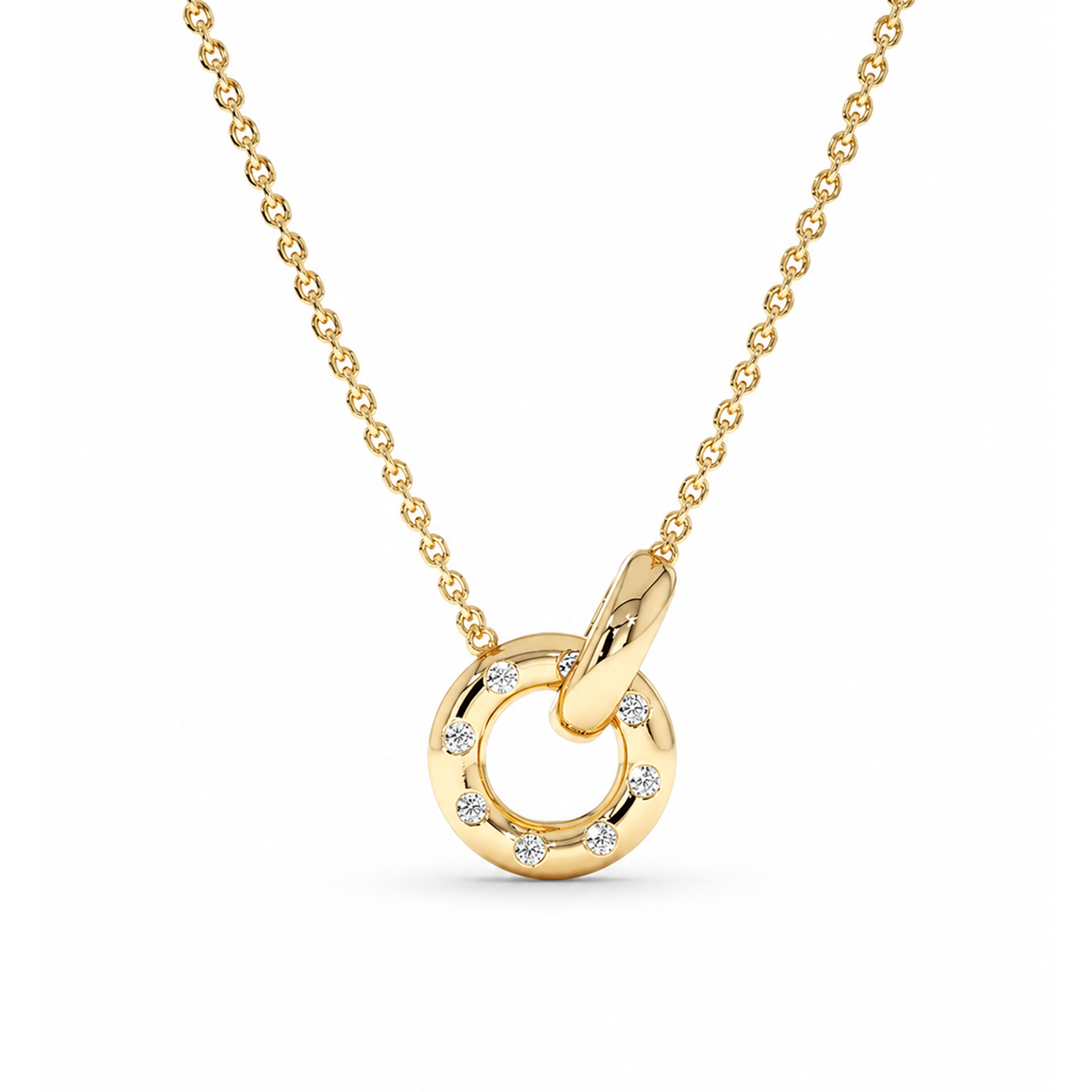 Korinna 18K Gold Interlocking Circular Necklace