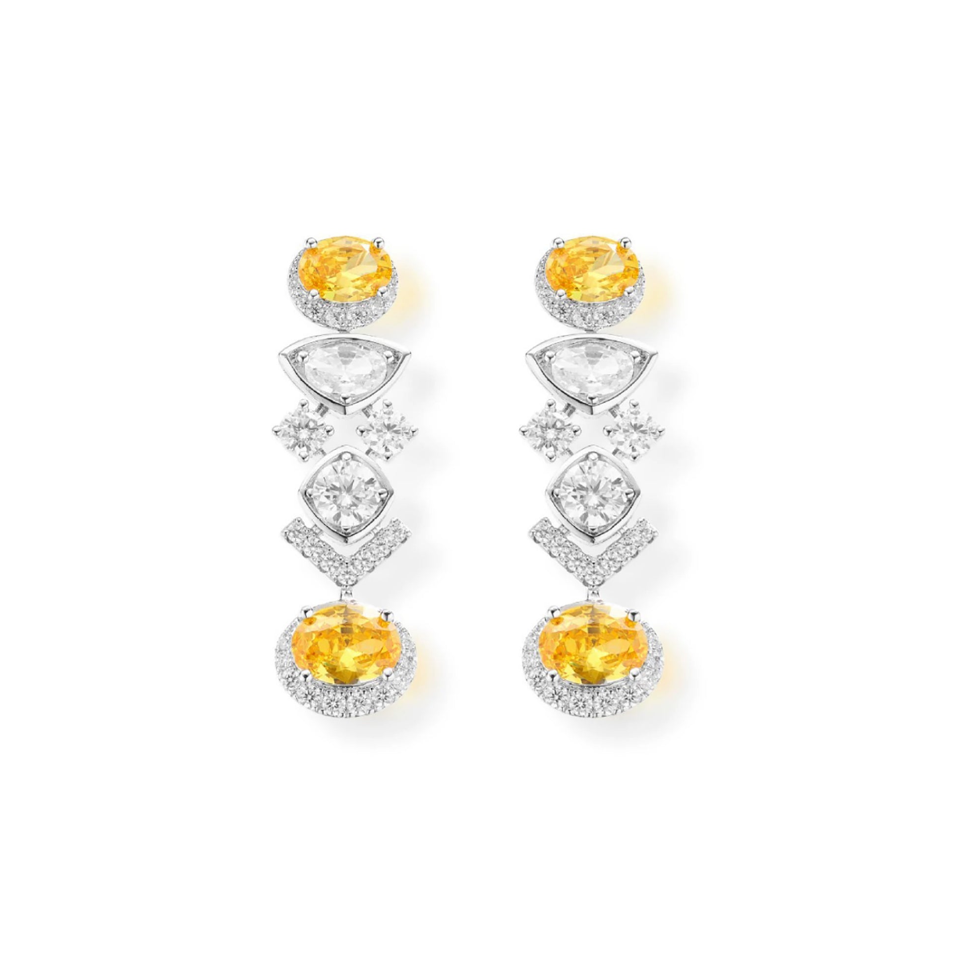 Kristina Round Oval Drop Earrings