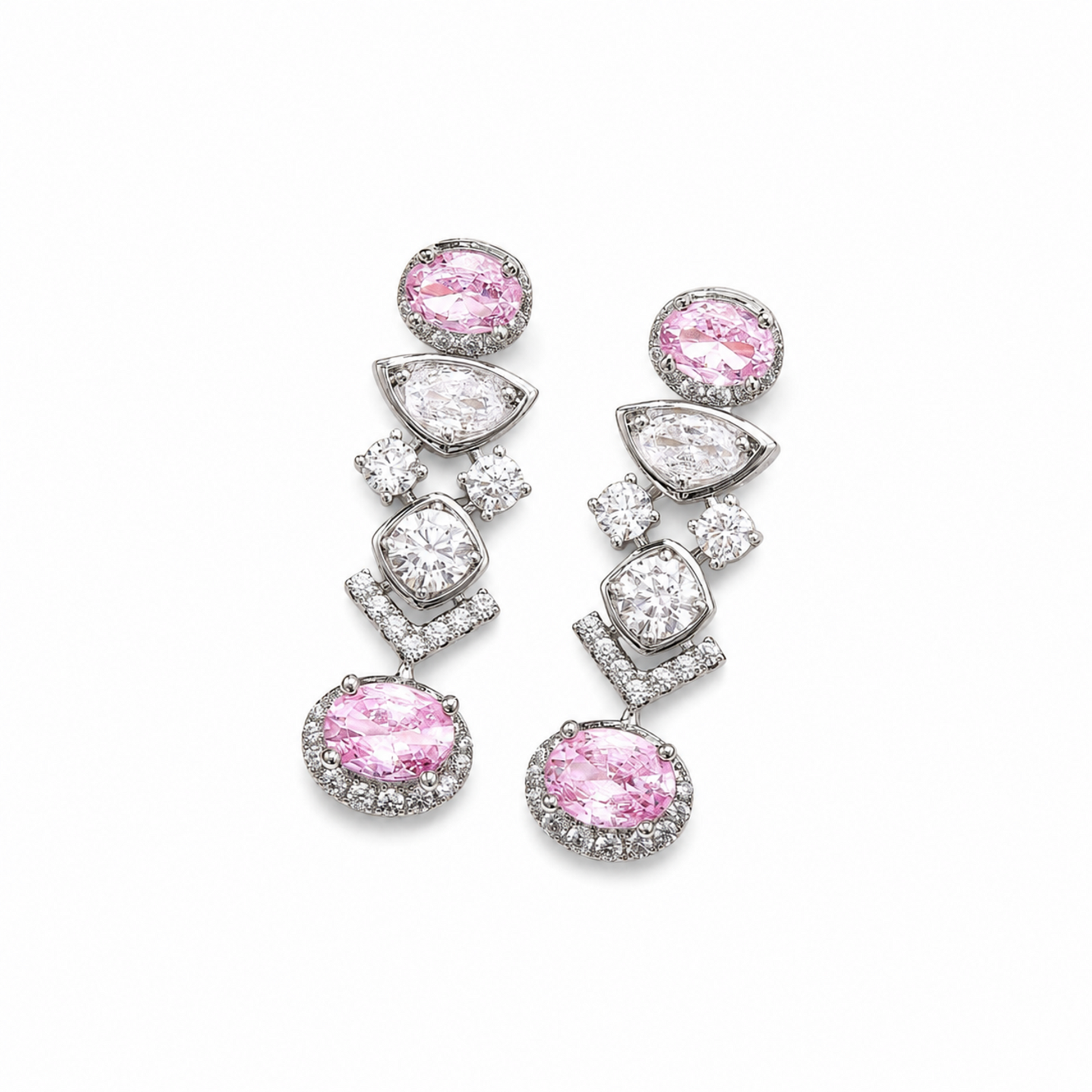 Kristina Round Oval Drop Earrings