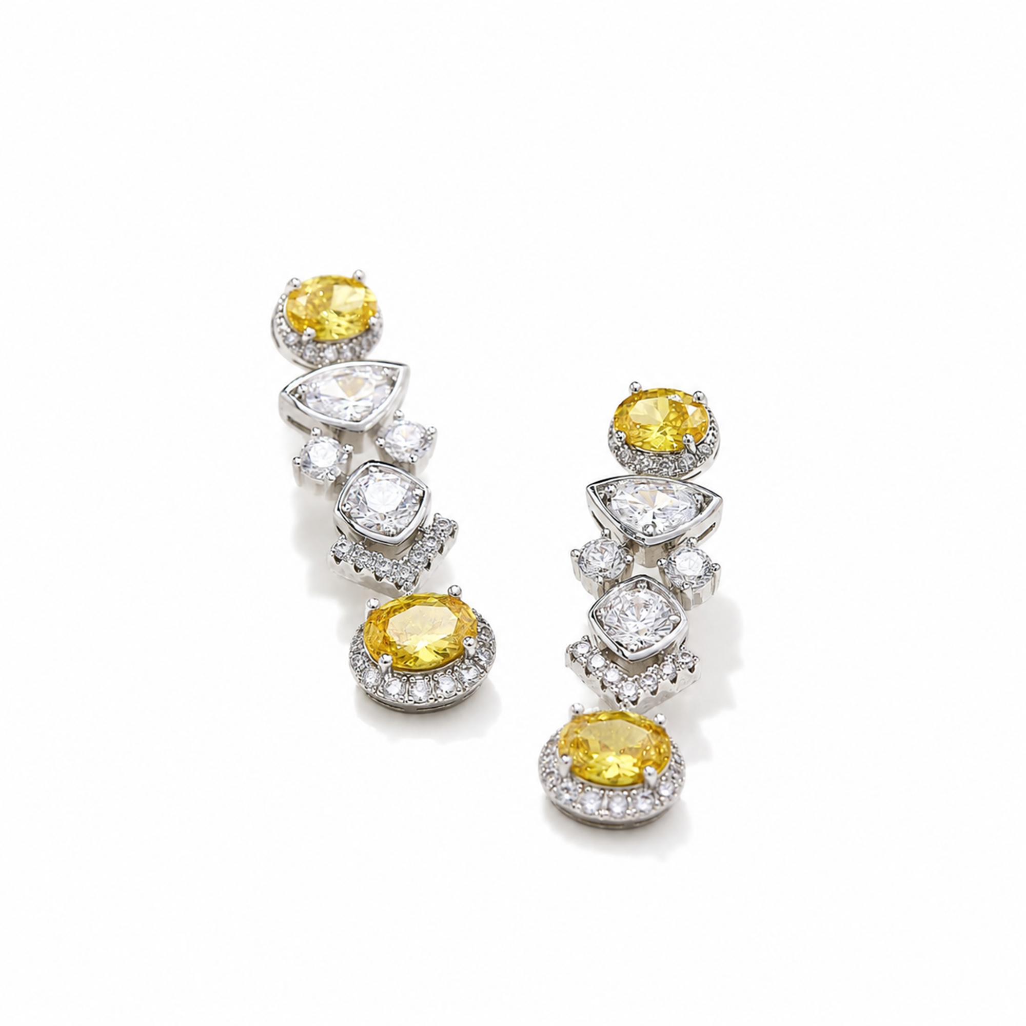 Kristina Round Oval Drop Earrings
