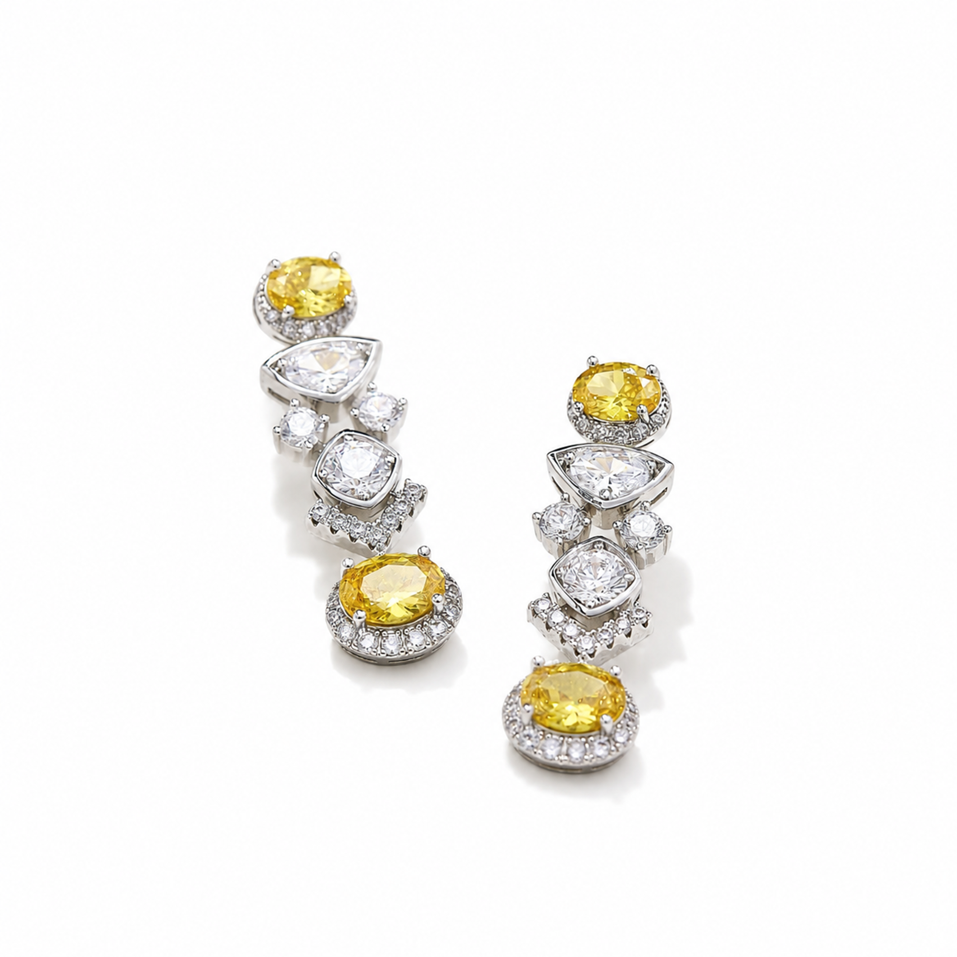 Kristina Round Oval Drop Earrings