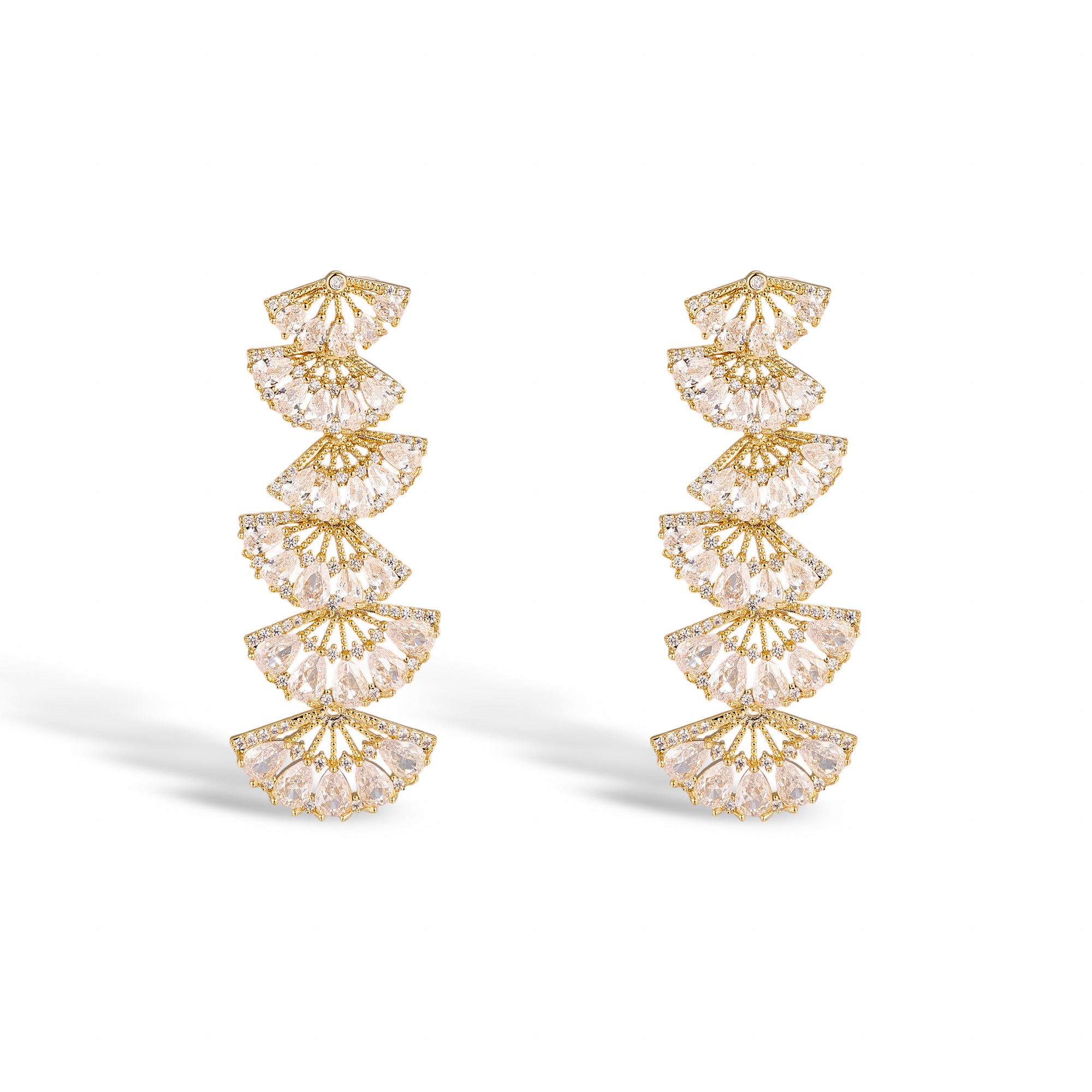Kunigunde 14K Yellow Gold Fan Earrings