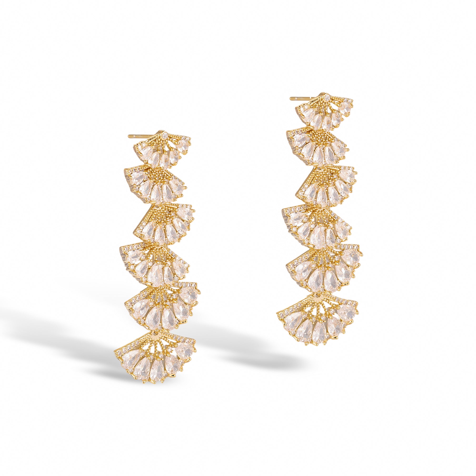 Kunigunde 14K Yellow Gold Fan Earrings