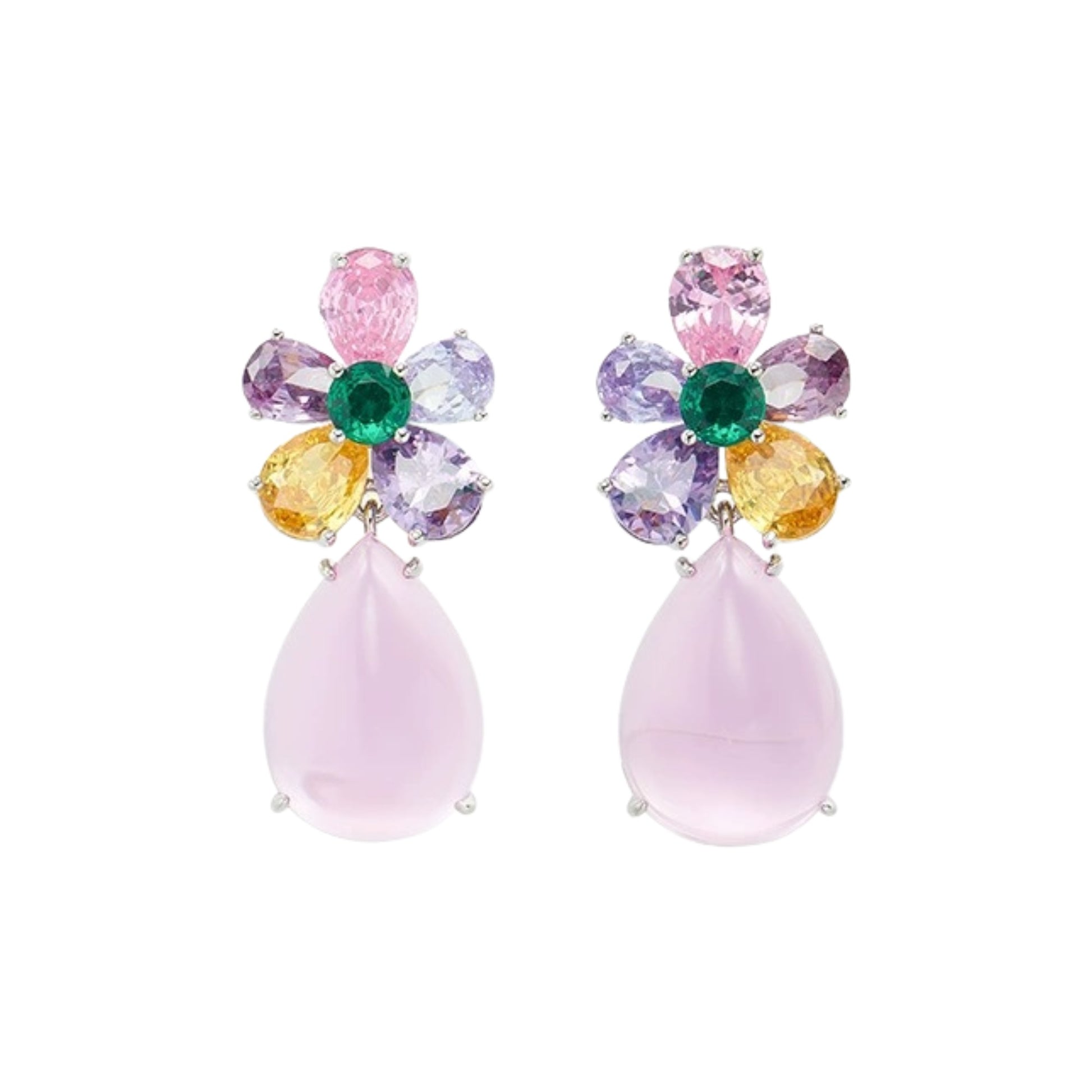 Kunwina Floral Teardrop Drop Earrings