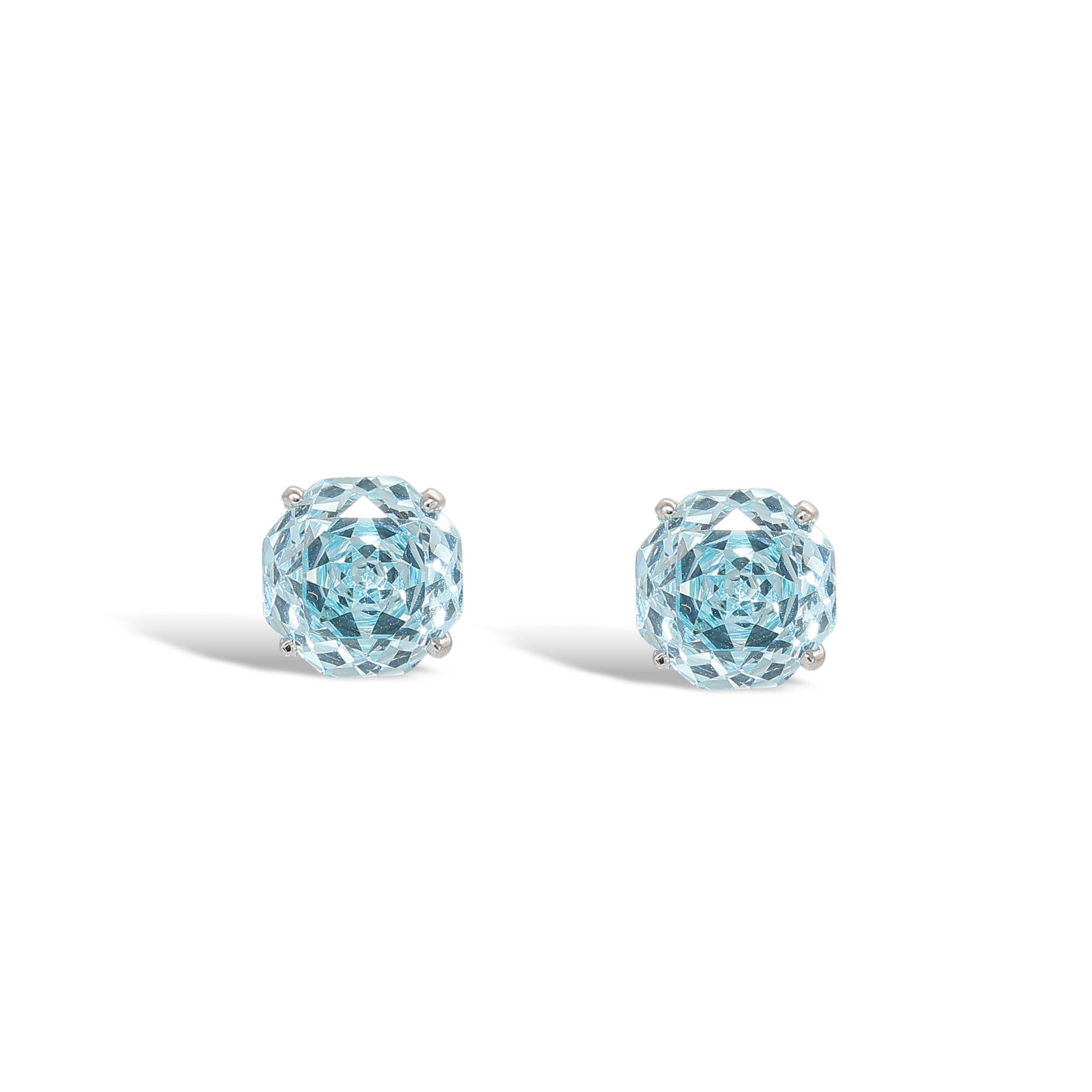 La Rose Gallica Blue Floral Stud Earrings