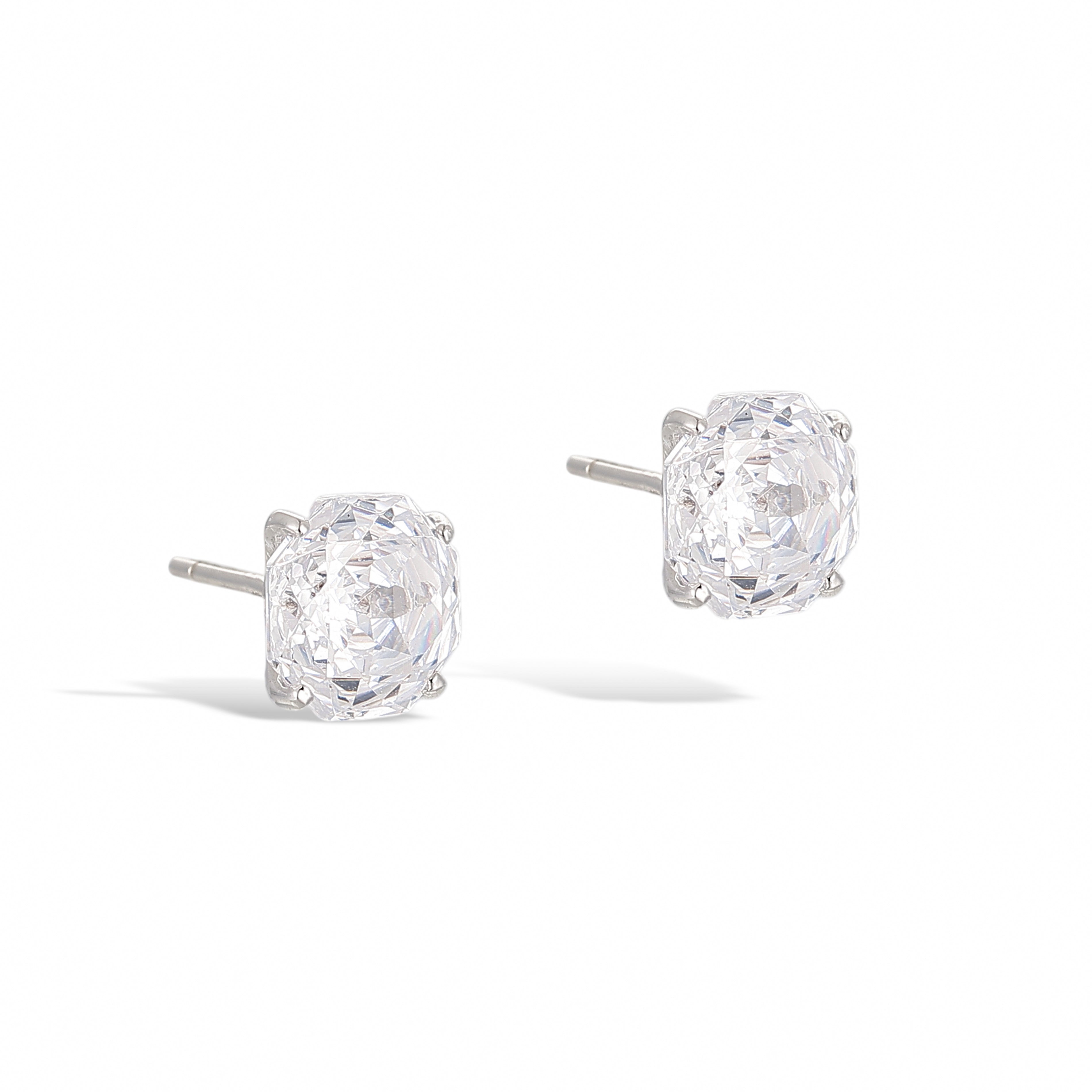 La Rose Gallica White Floral Stud Earrings
