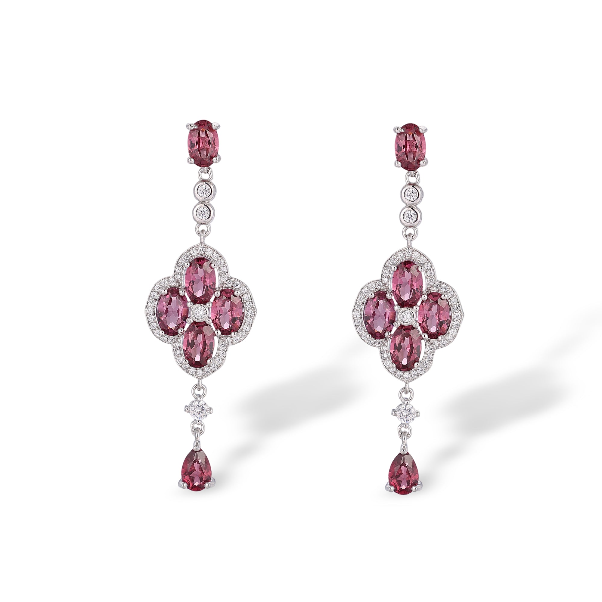 Laëtitia Four-Leaf Clover Red Earrings