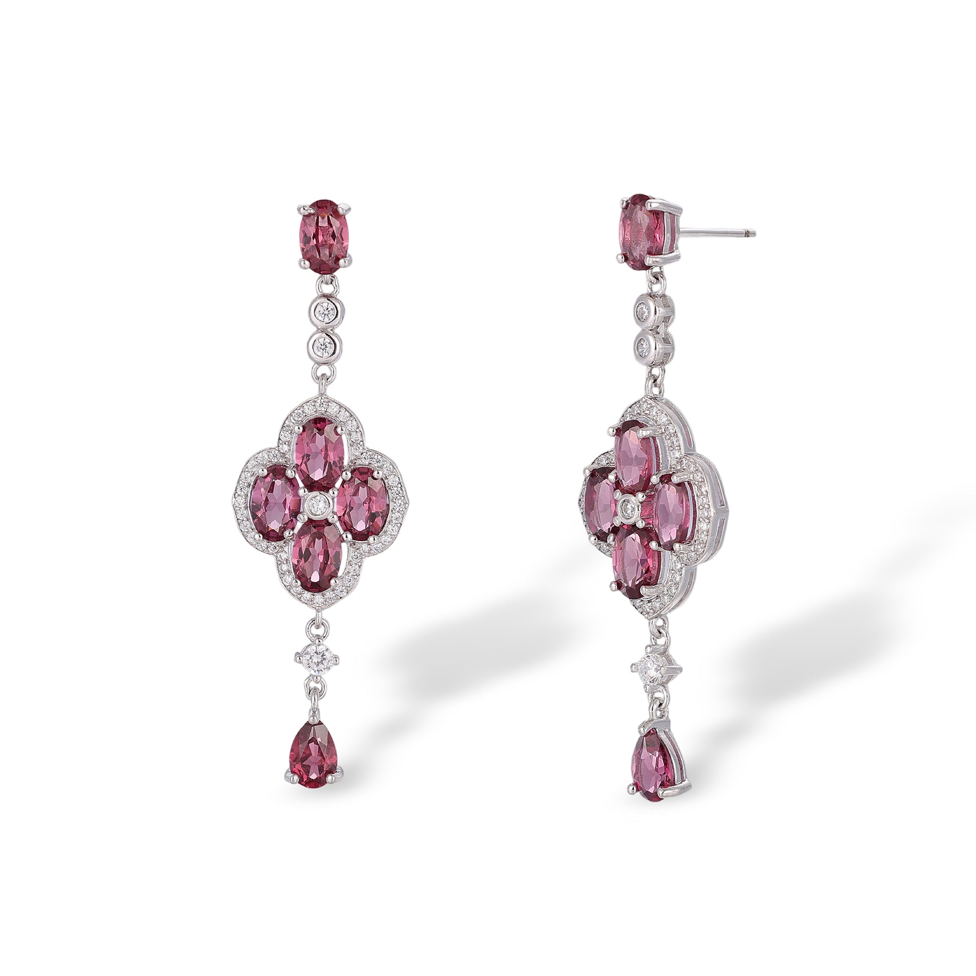 Laëtitia Four-Leaf Clover Red Earrings
