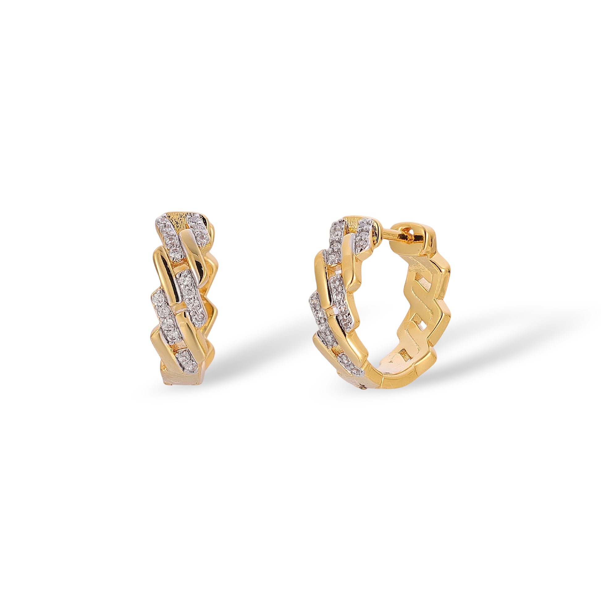 Laila 14K Gold Braided Huggie Earrings