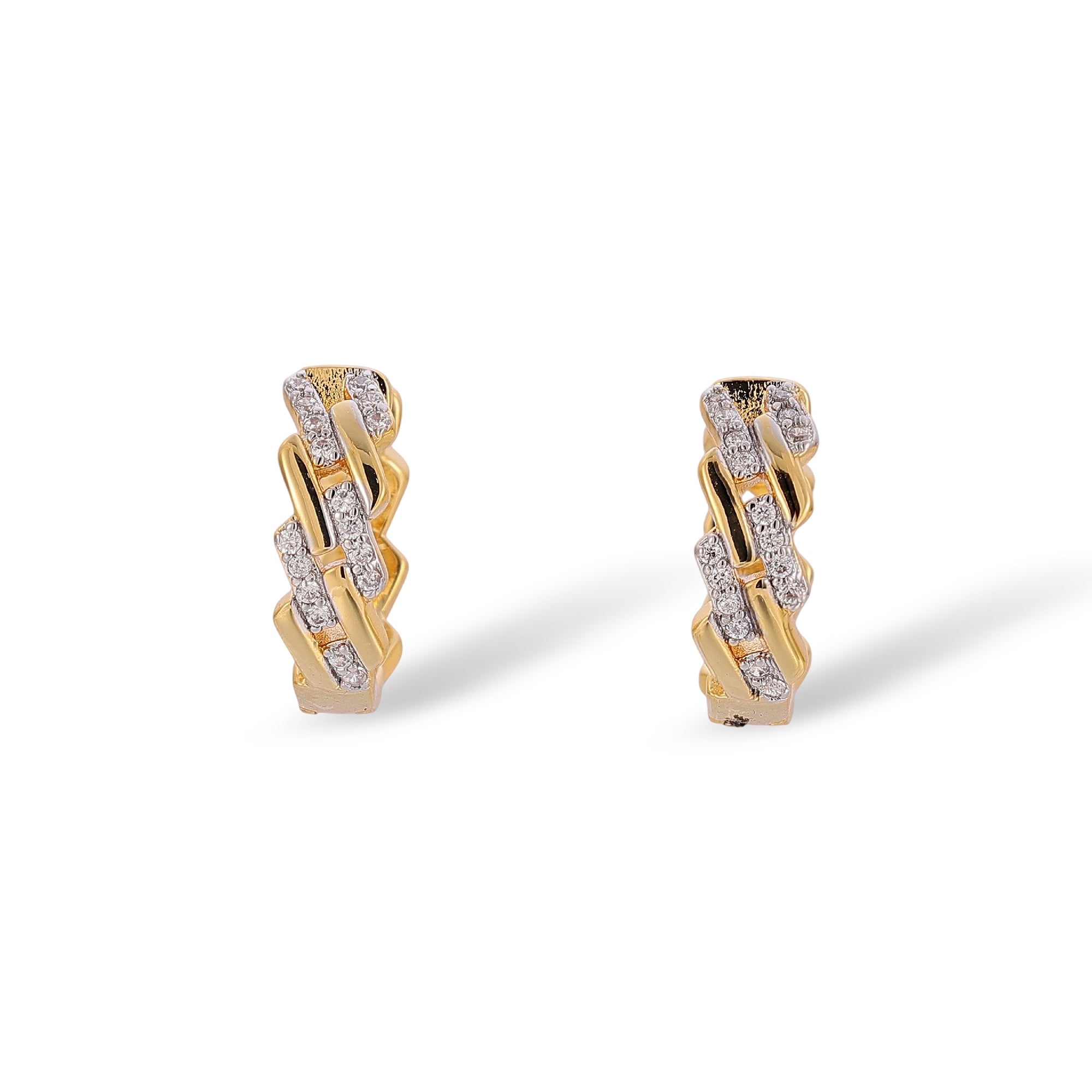 Laila 14K Gold Braided Huggie Earrings