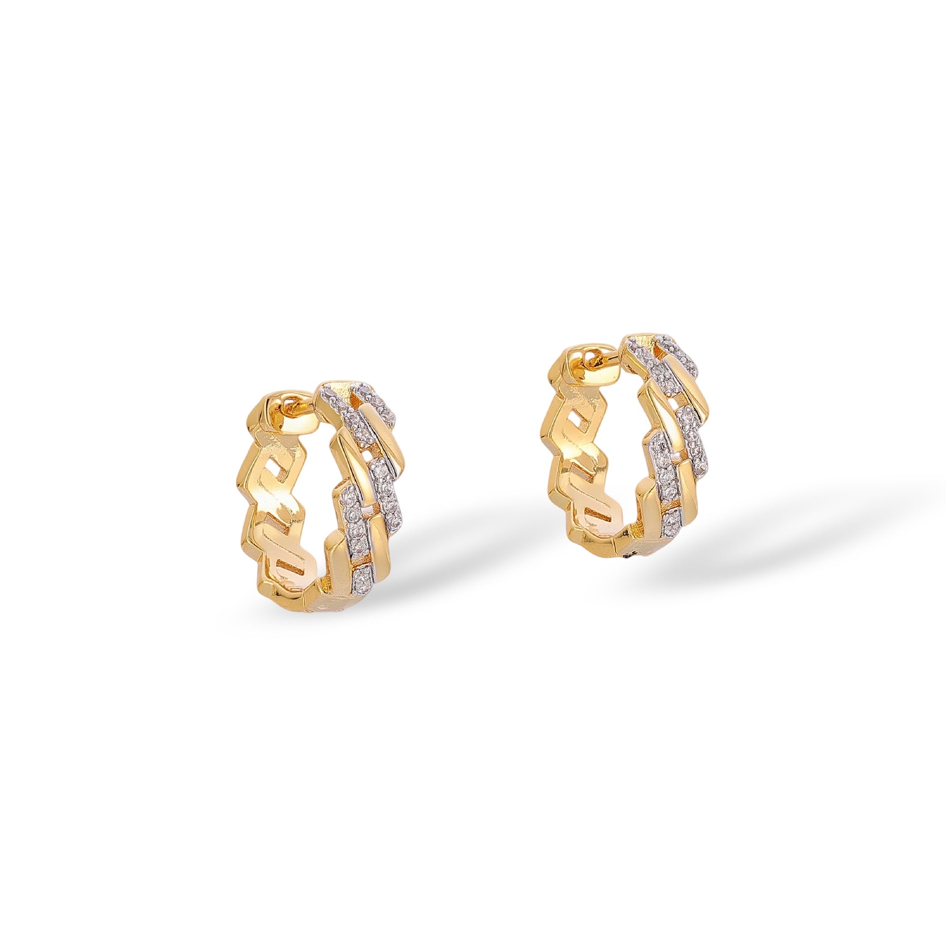 Laila 14K Gold Braided Huggie Earrings