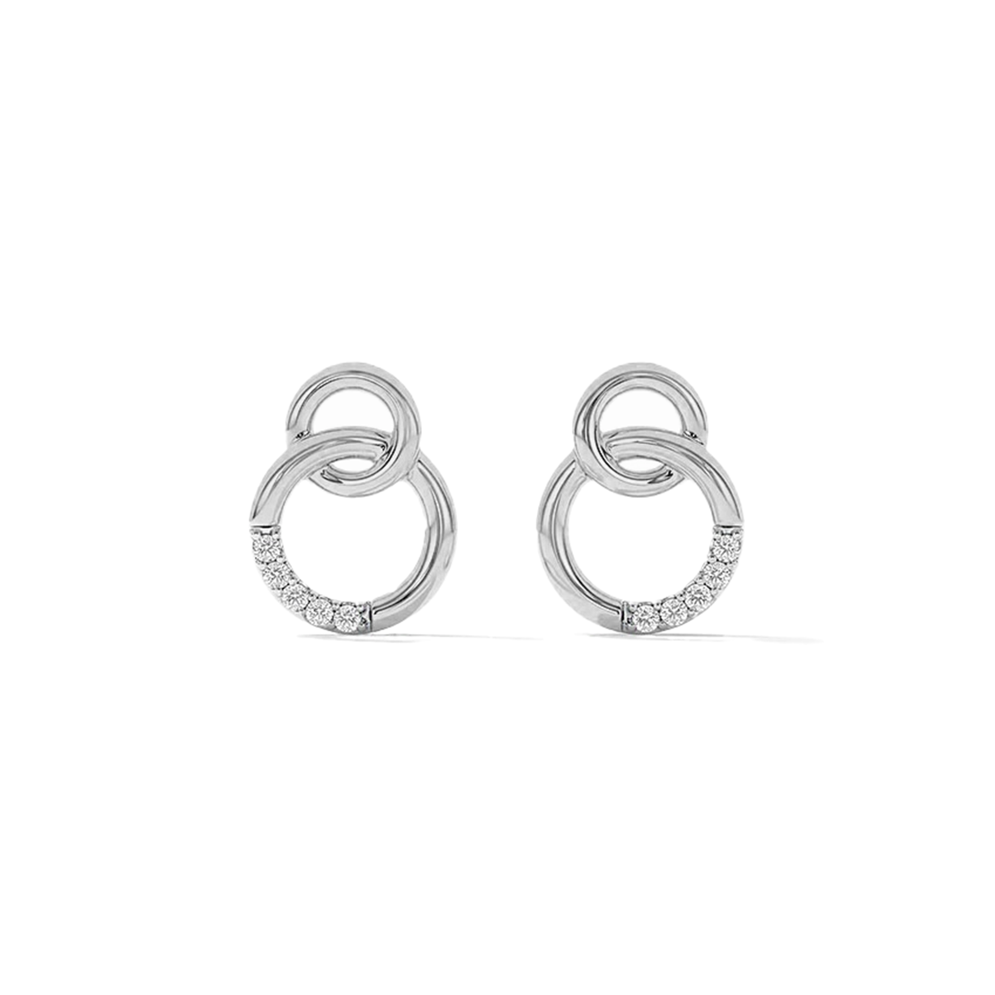 Laurianne 18K Gold Double Circle Drop Earrings