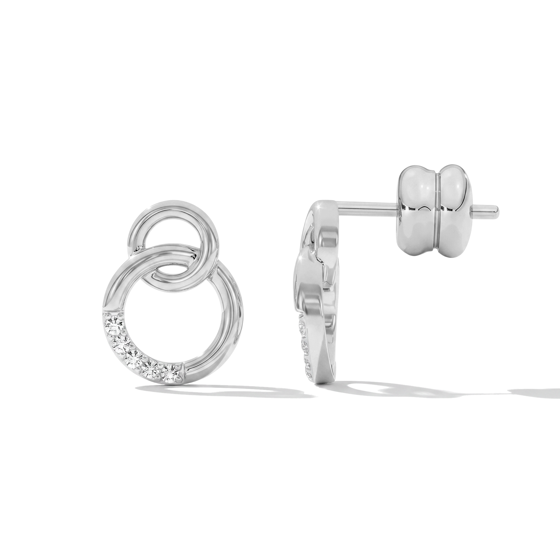 Laurianne 18K Gold Double Circle Drop Earrings
