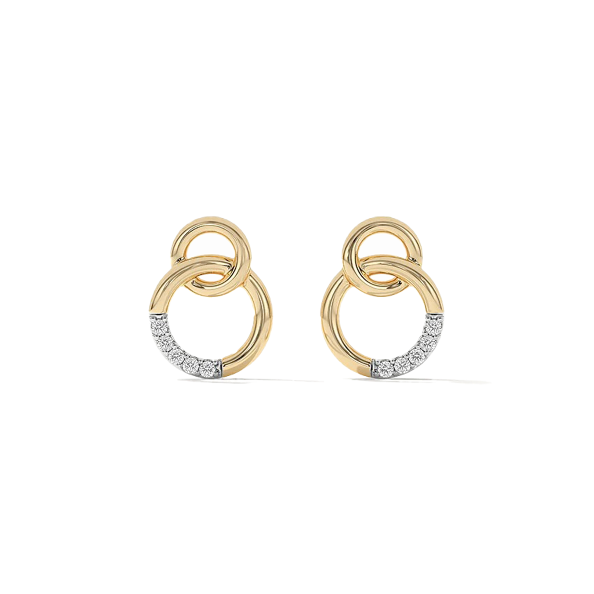 Laurianne 18K Gold Double Circle Drop Earrings