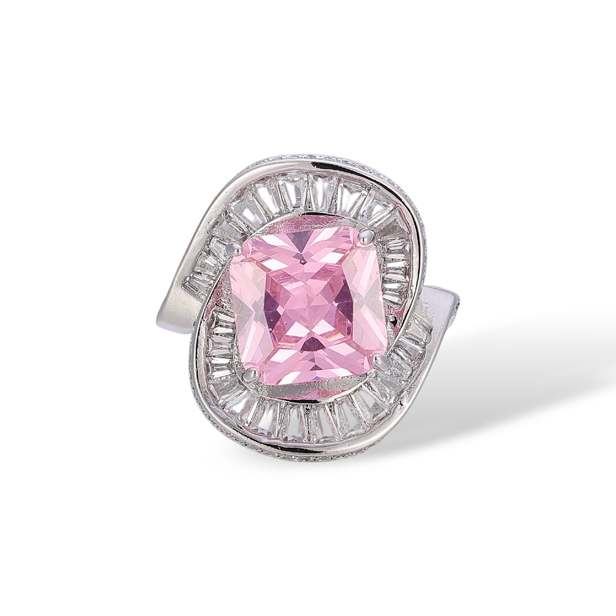 Leandra Pink Cushion Open Ring