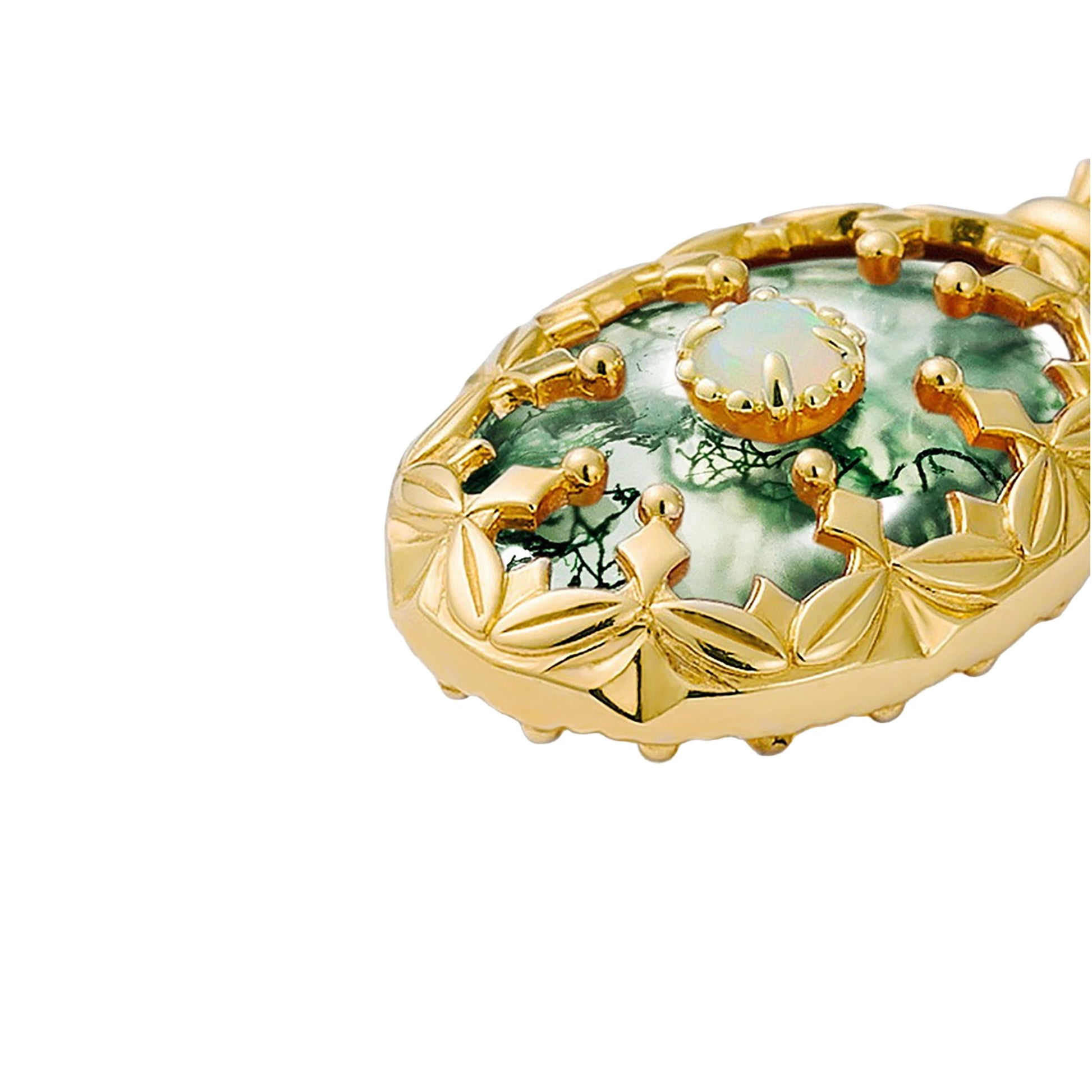 Léonie Green Moss Oval Necklace