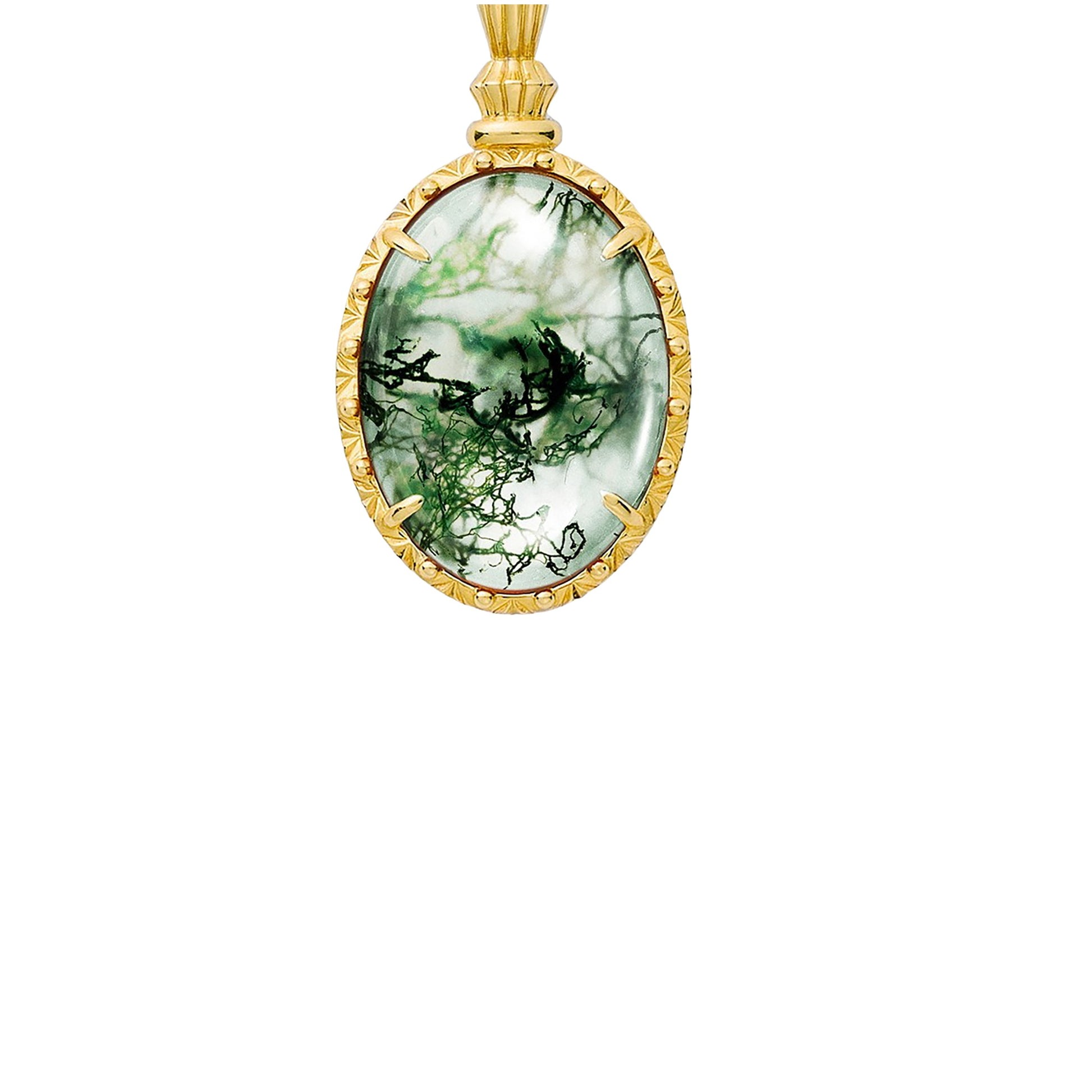 Léonie Green Moss Oval Necklace