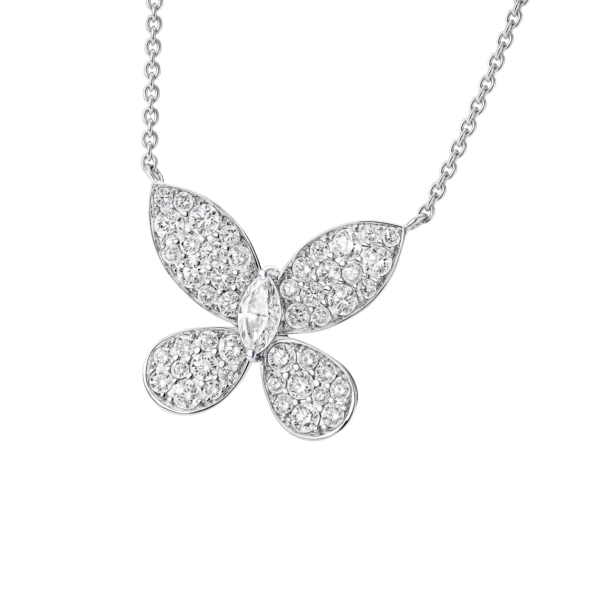 Léonne White Butterfly Necklace