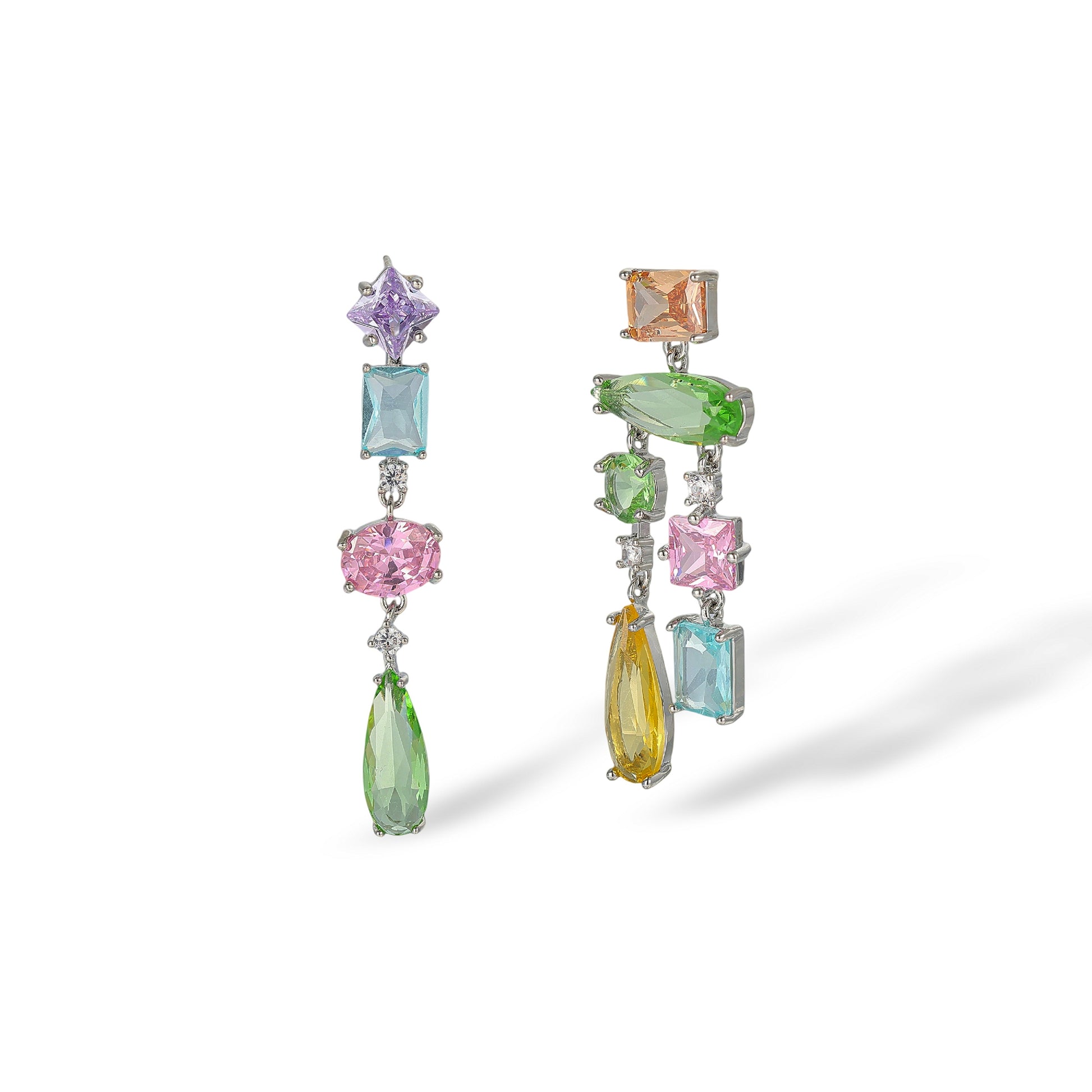 Lieselotte Multicolor Mixed Shape Drop Earrings