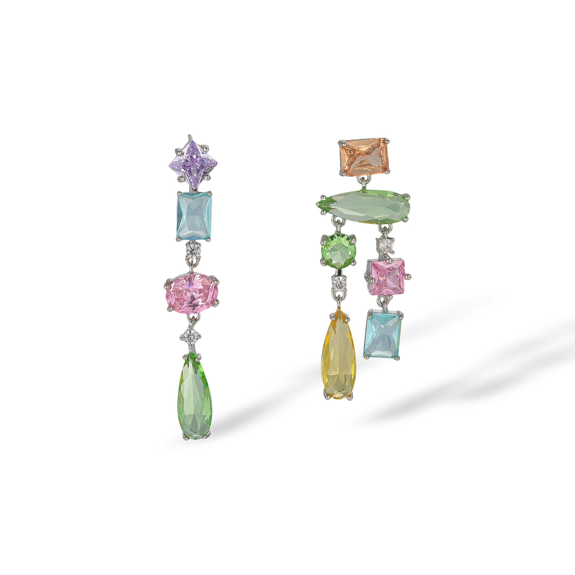 Lieselotte Multicolor Mixed Shape Drop Earrings