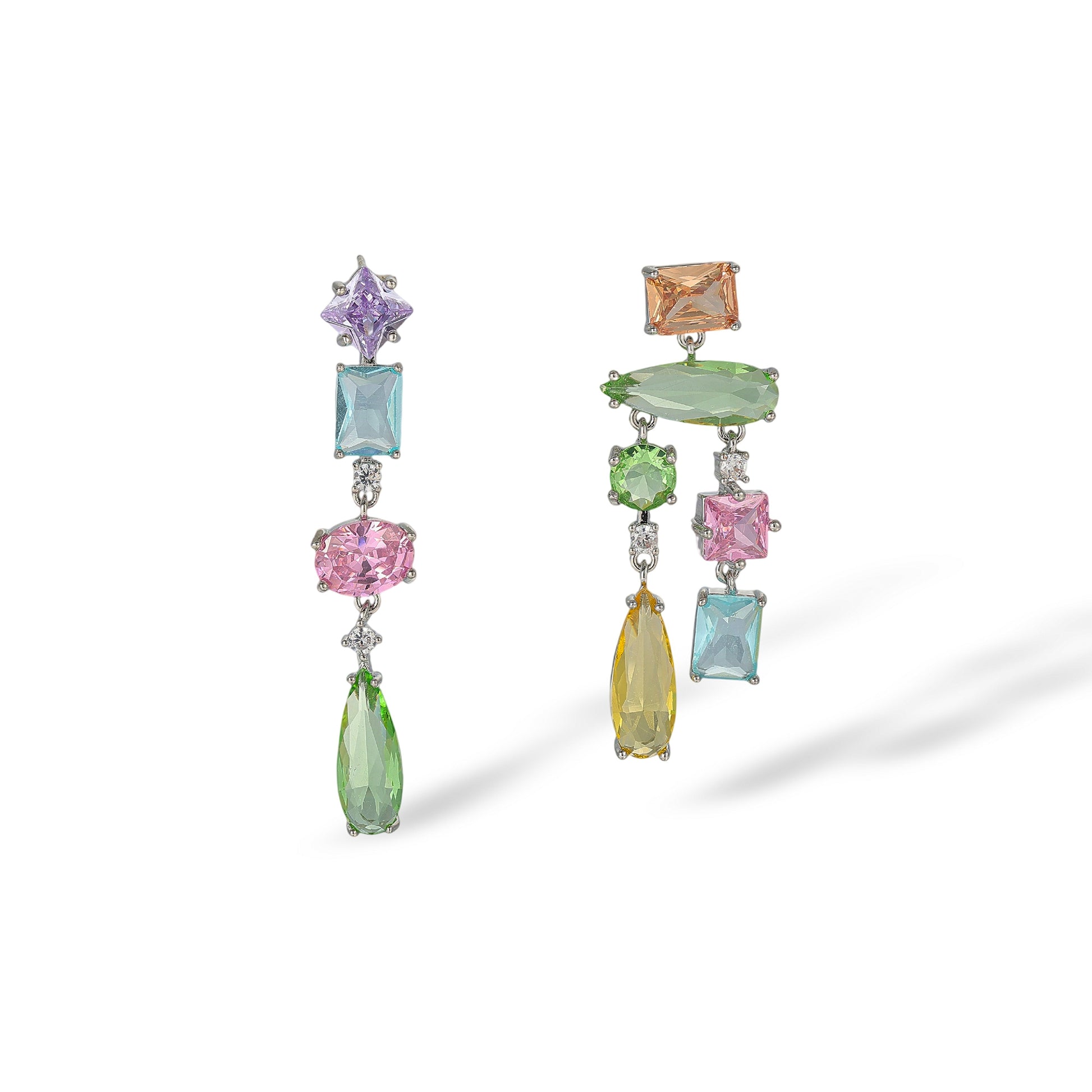 Lieselotte Multicolor Mixed Shape Drop Earrings